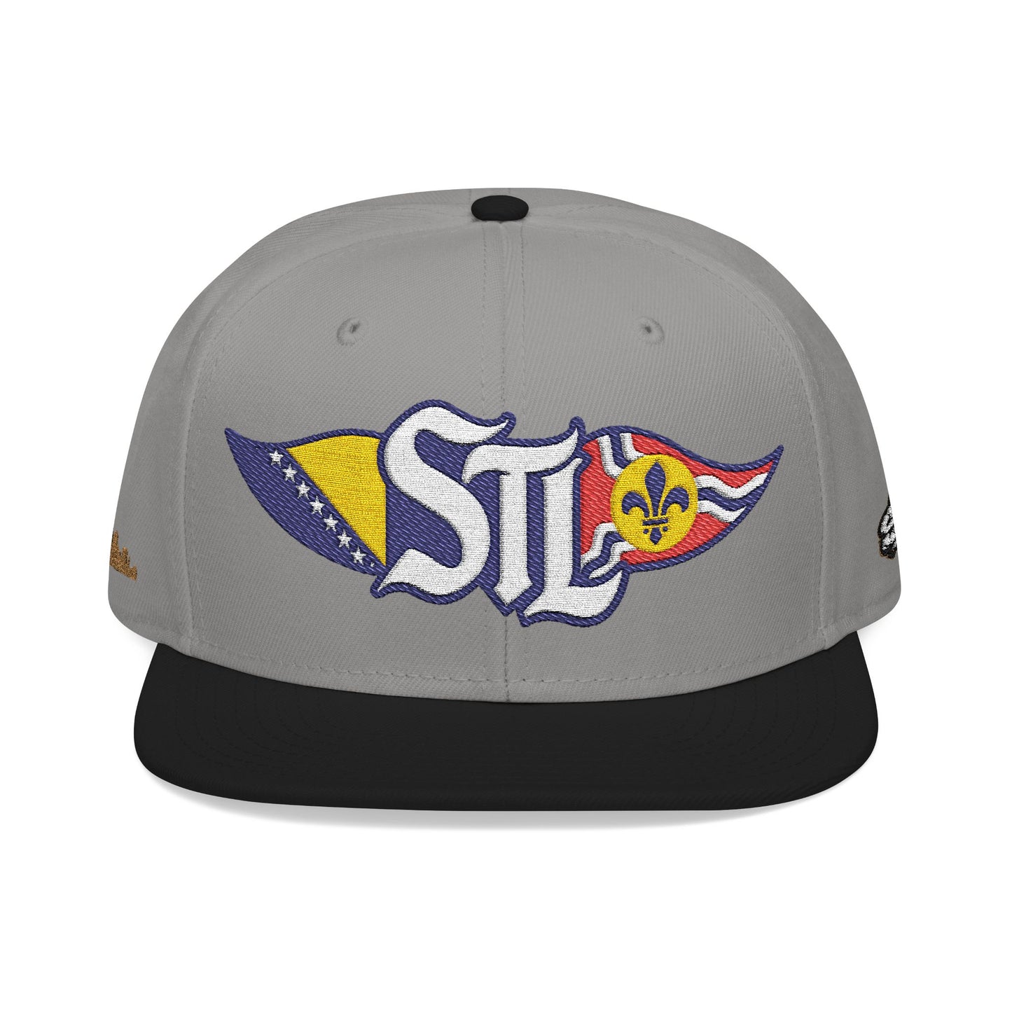 Embroidered Snapback Hat — Saint Louis-Bosnia flag Logo