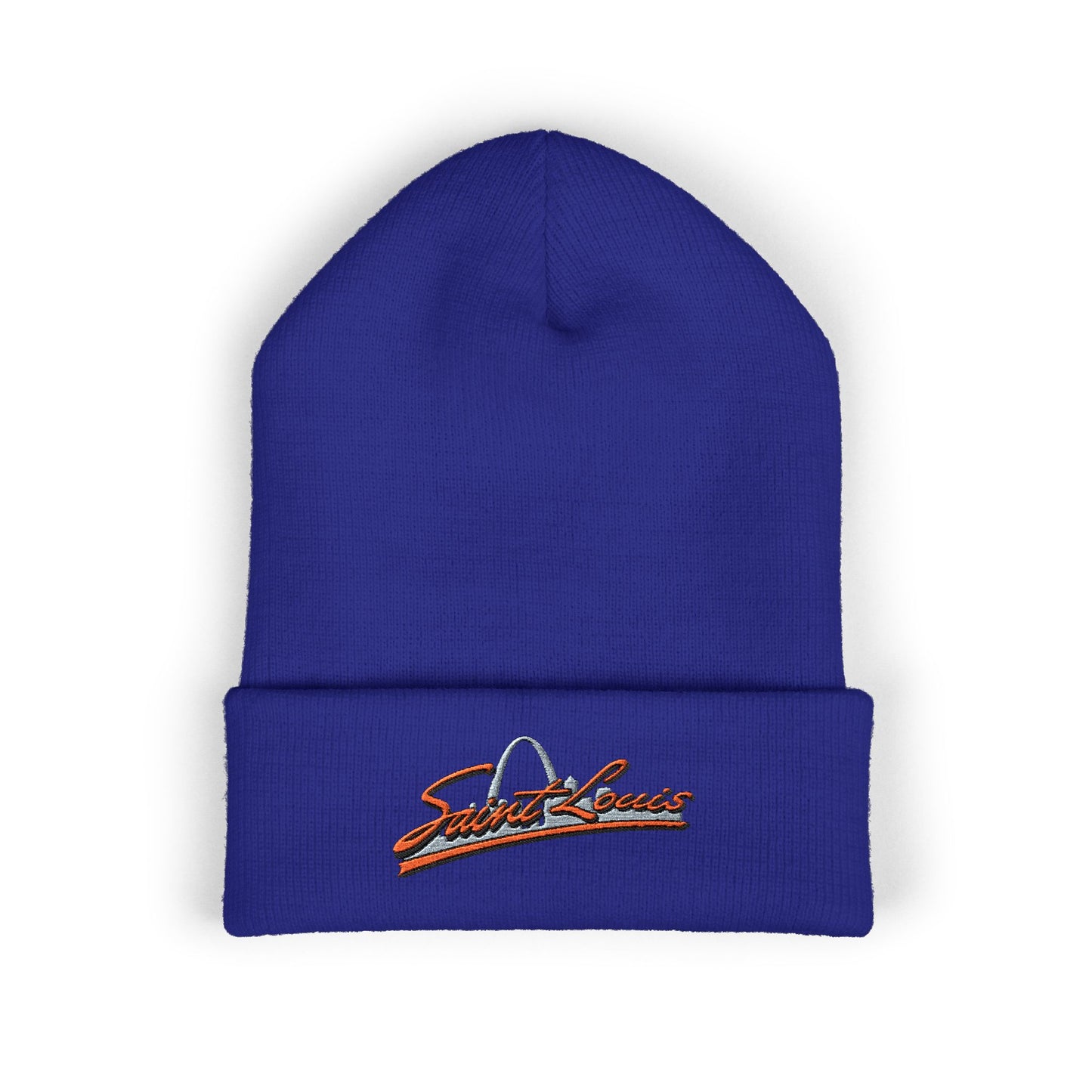 Embroidered Beanie- Saint Louis Orange Lettering