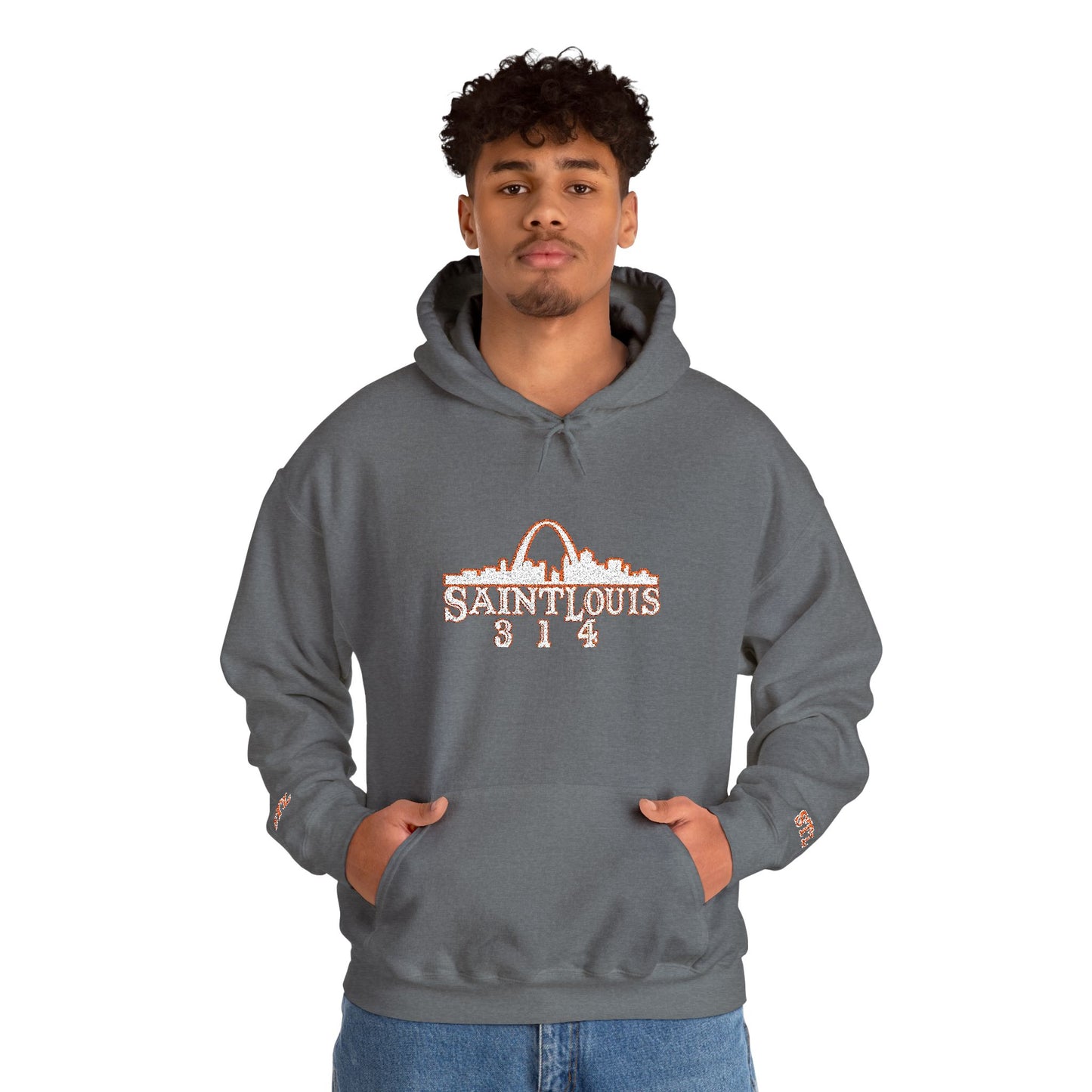 St. Louis Skyline Embroidered Hoodie Printify
