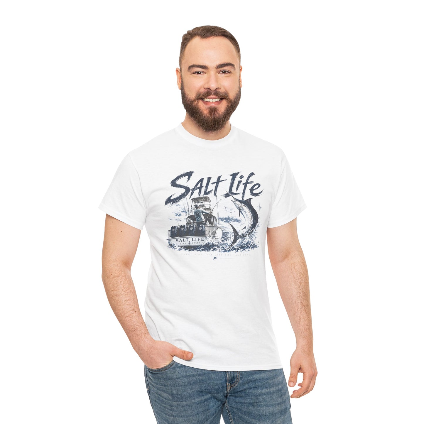 Salt Life Fishing Boat Graphic Tee – Coastal Ocean Lover T‑Shirt