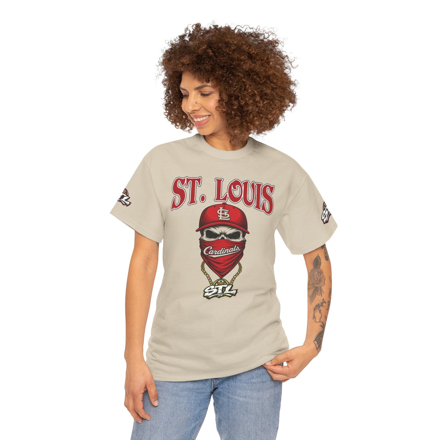 St. Louis Cardinals Masked Fan T-Shirt — STL Baseball Tee ⚠️ Contains AI-generated models