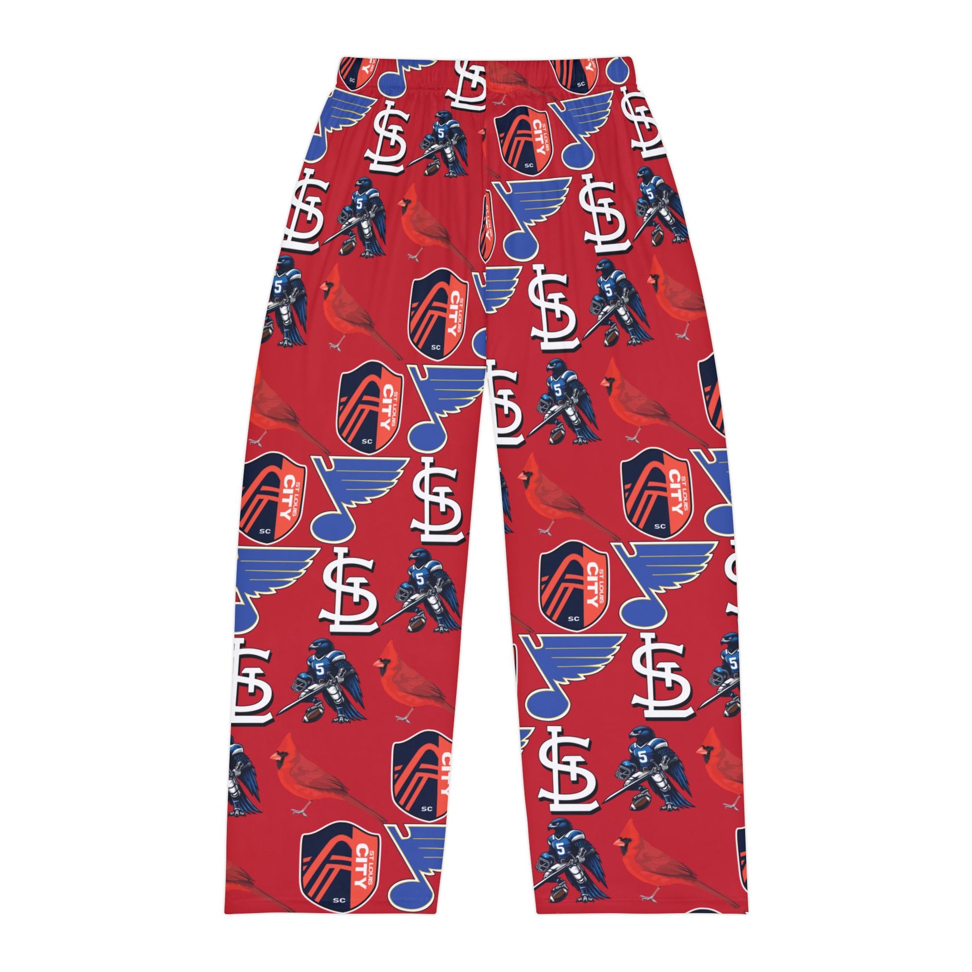 Pajama Pants - St Louis Sports Design in Red Printify