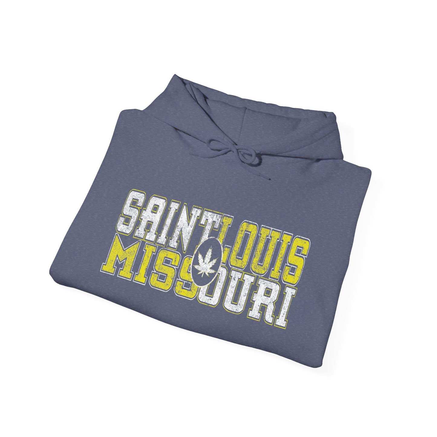 Saint Louis Missouri Hoodie – Retro Collegiate Design with Leaf Emblem