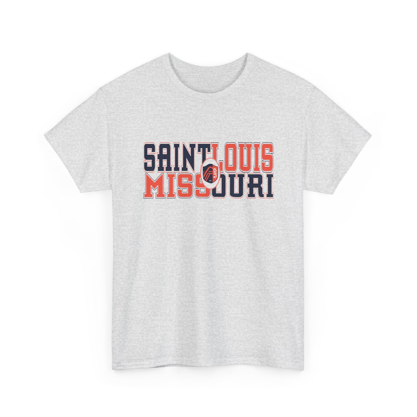 Saint Louis Missouri Tee in Blue and Red Font