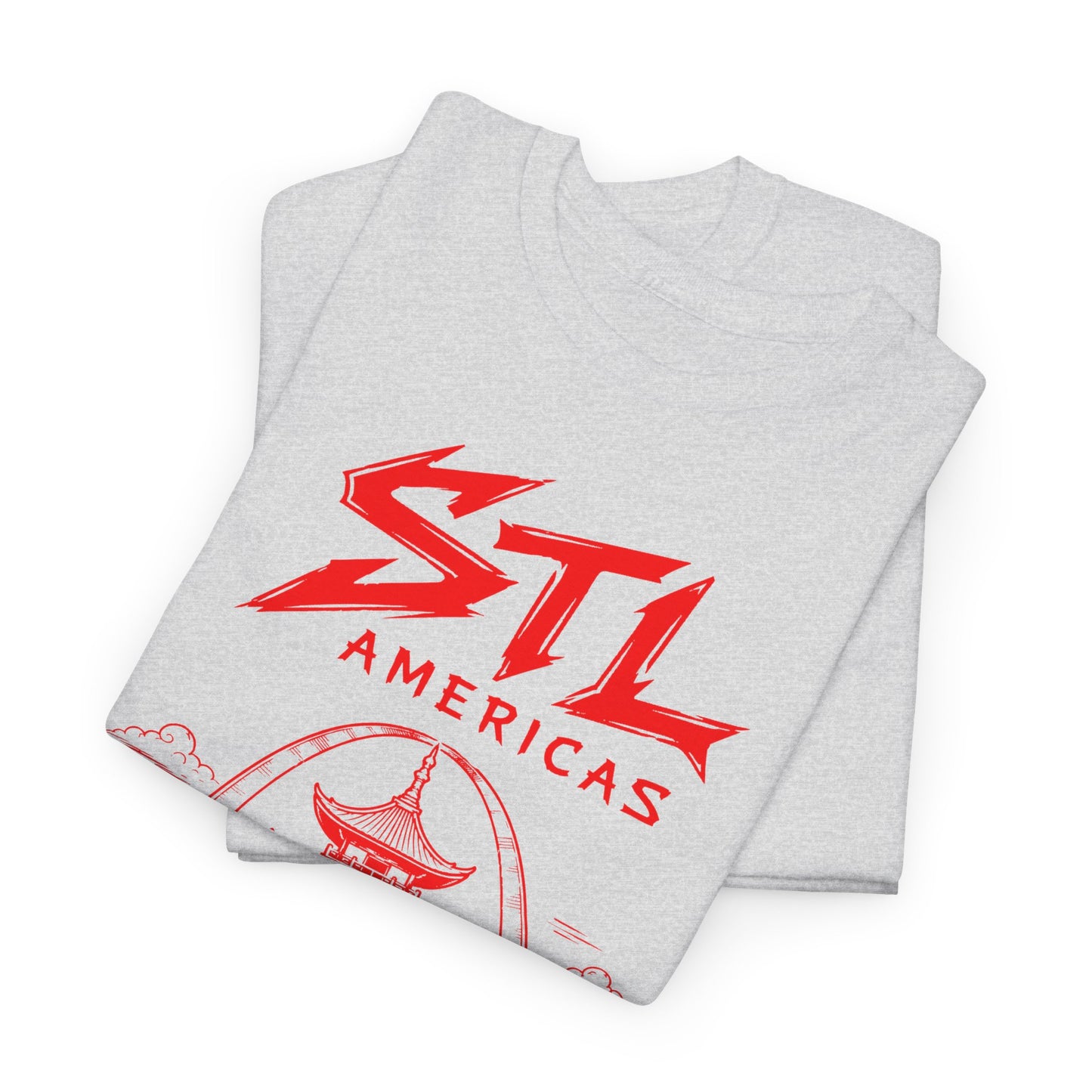 STL Americas Chinese Food T-Shirt — Retro Pagoda Graphic Tee