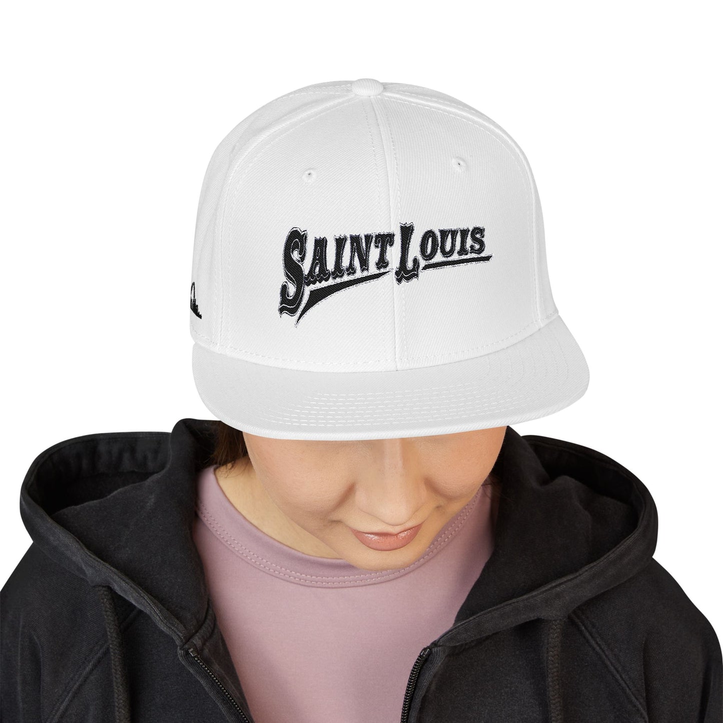Saint Louis Flat Bill Snapback Cap with Skyline sides Printify