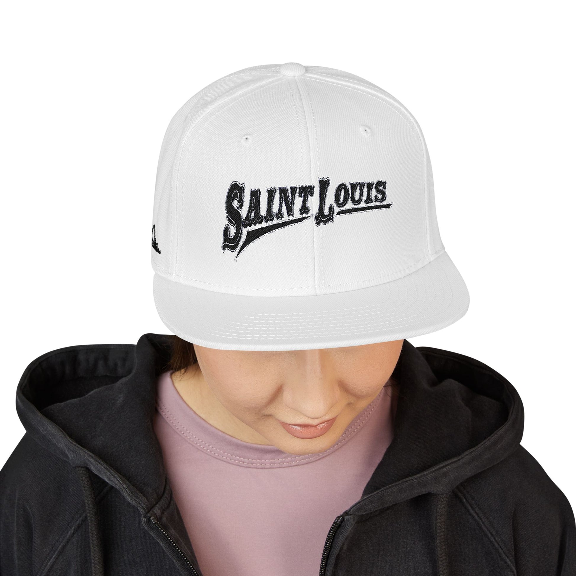 Saint Louis Flat Bill Snapback Cap with Skyline sides Printify