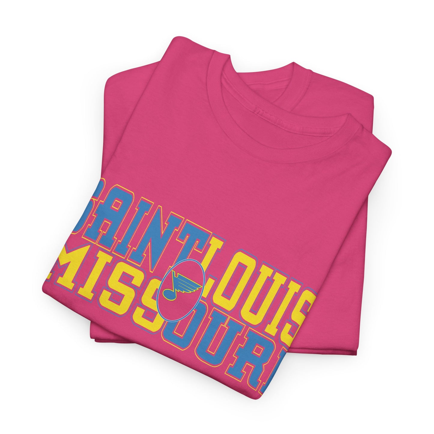 Saint Louis Missouri Tee in Blue & Gold Font