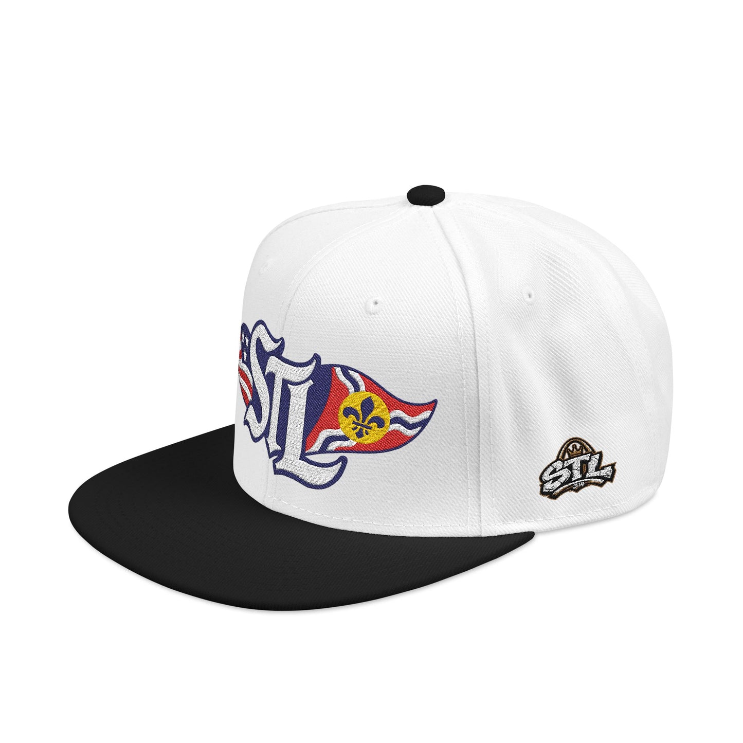 Otto 125‑978 STL Pride Embroidered Hat – Saint Louis Flag, American Flag & Gold Skyline