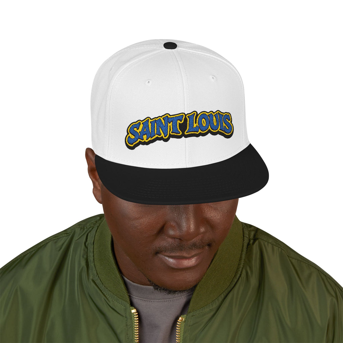 St. Louis Embroidered Snapback Hat — Retro Script Logo Cap
