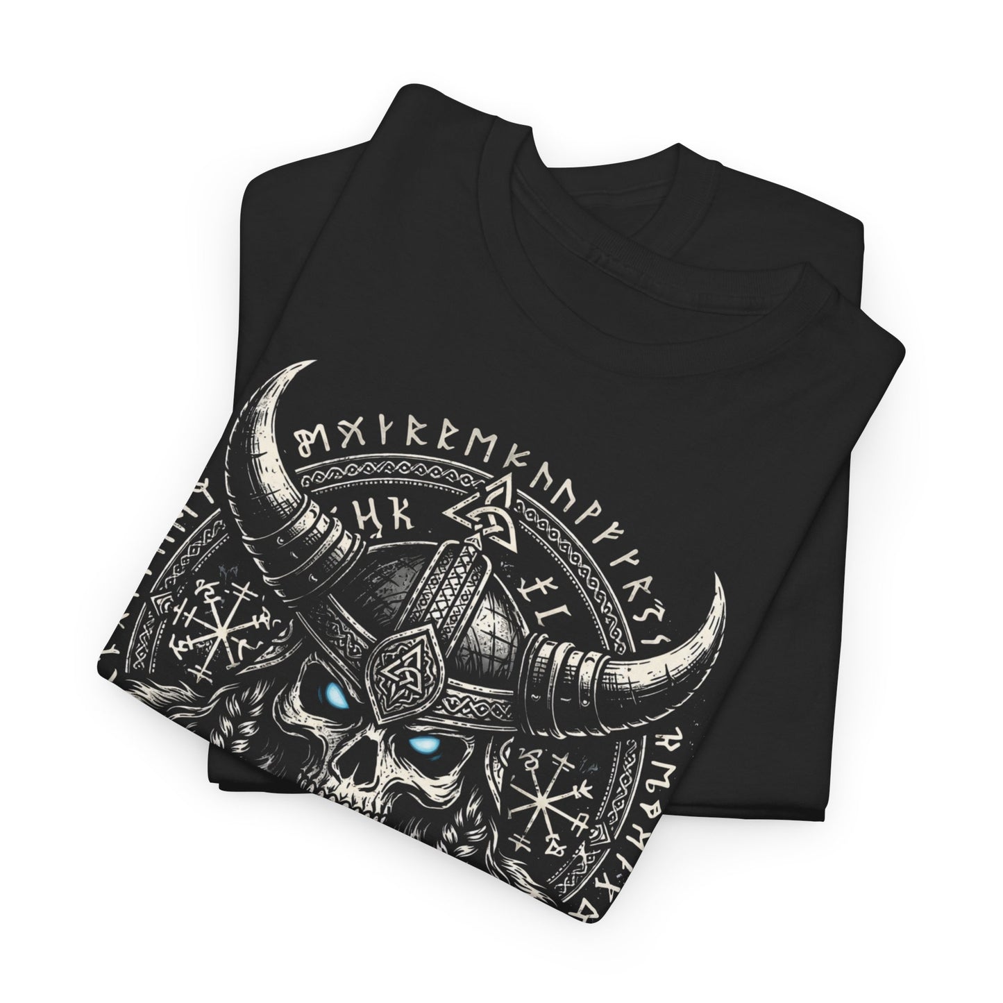 Viking Skull Warrior Tee – Norse Rune Heavy Metal T-Shirt