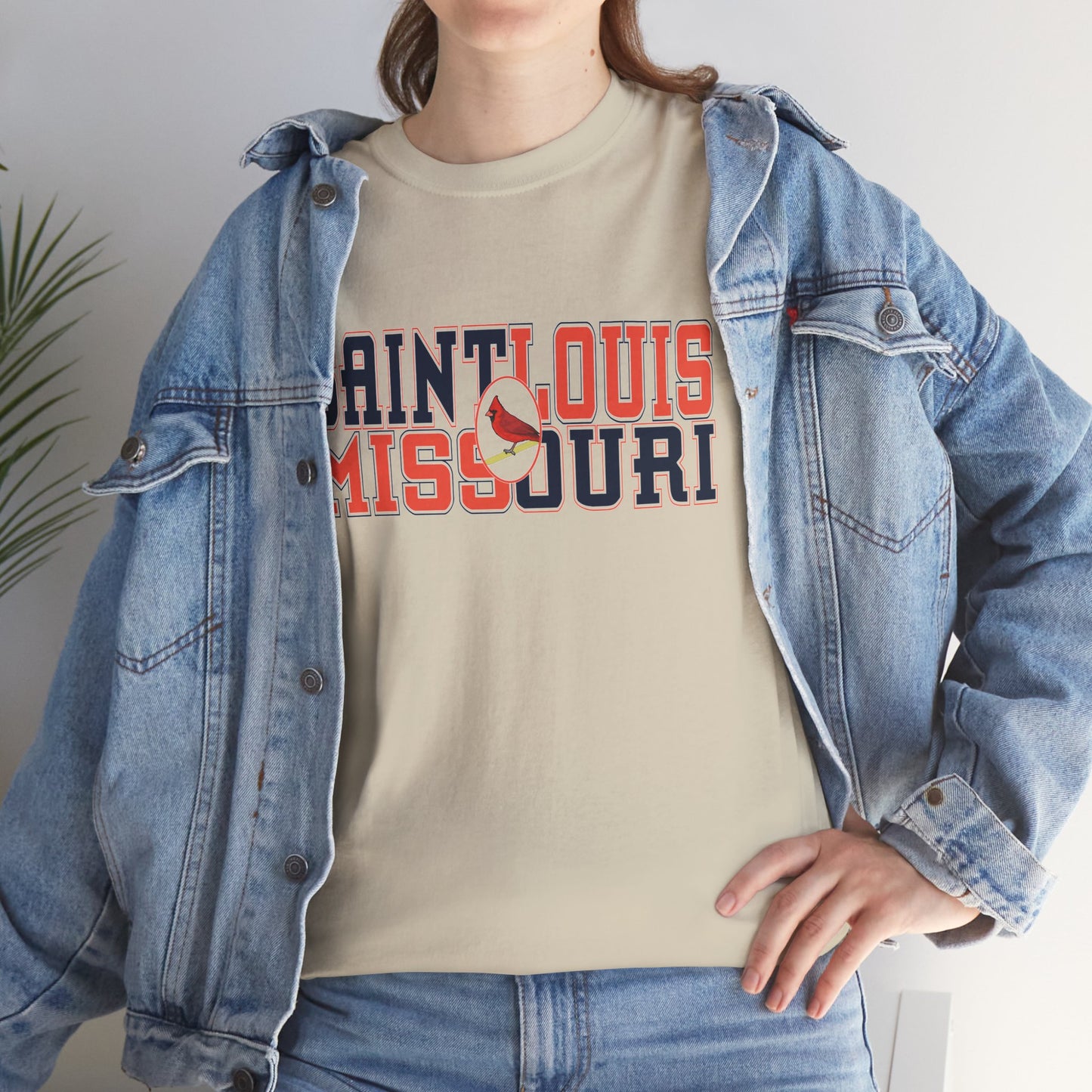 Saint Louis Tee in Red and Blue Lettering