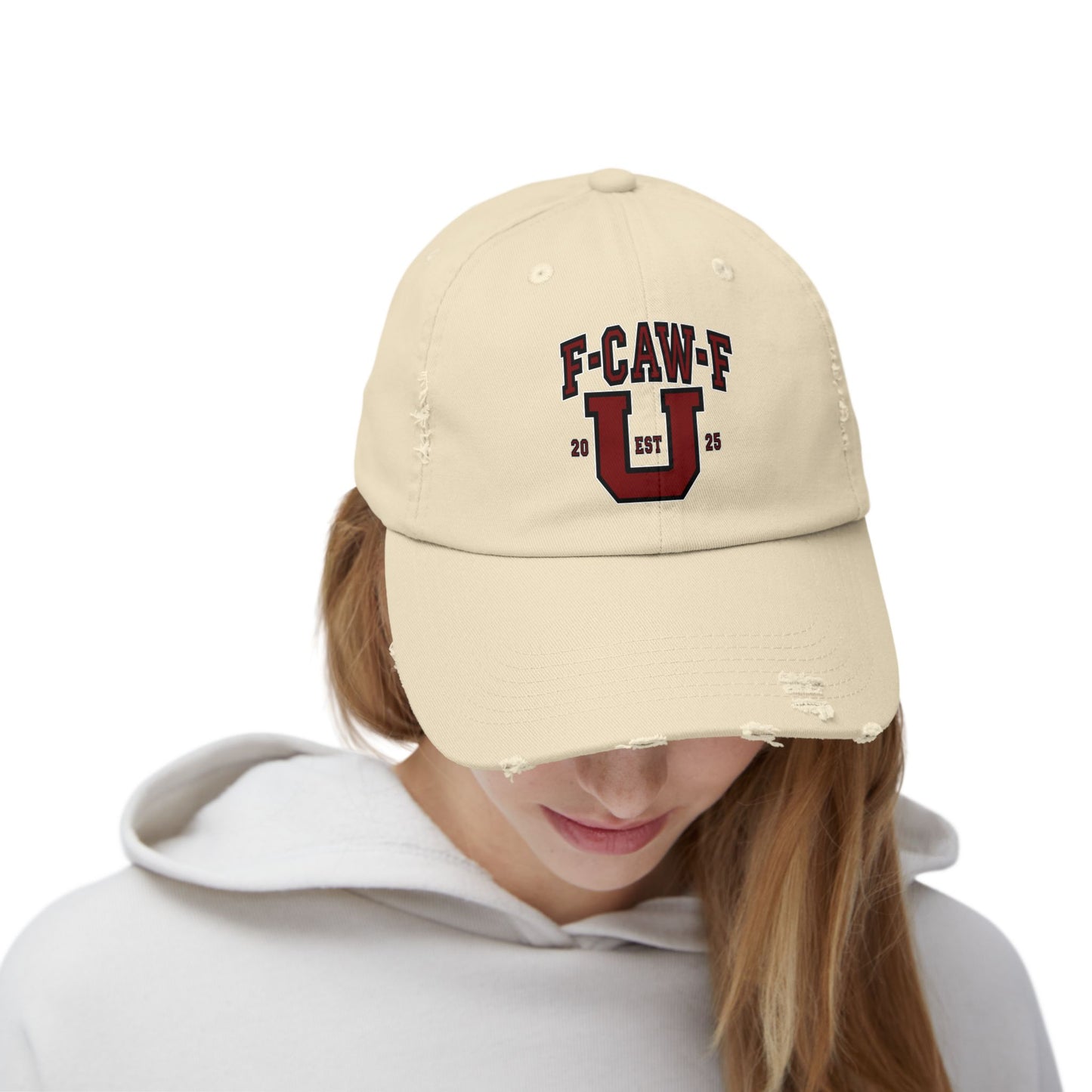 F-CAW-F U Distressed Cap