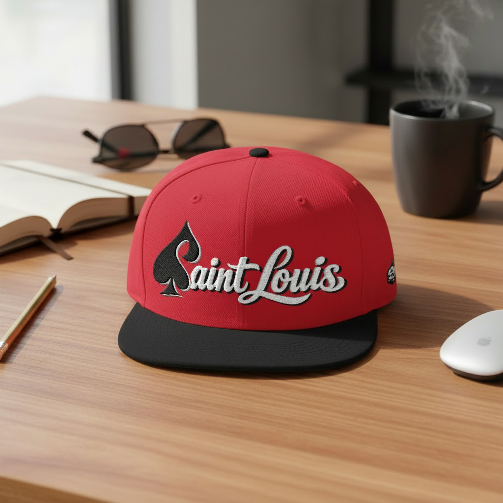 Embroidered 'Saint Louis' Snapback Hat⚠️ Contains AI-generated models