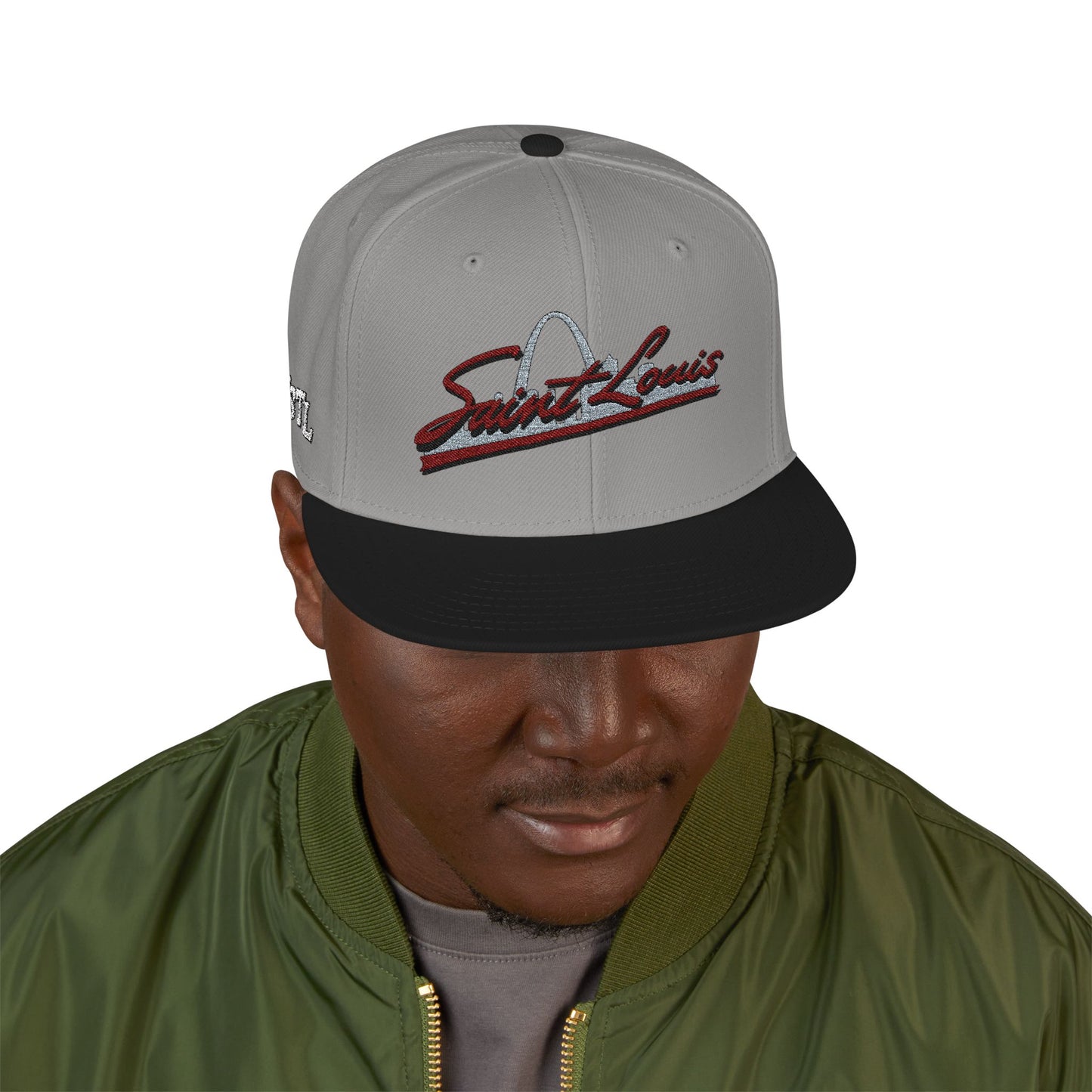 Embroidered Snapback-Full Front Saint Louis Logo Printify