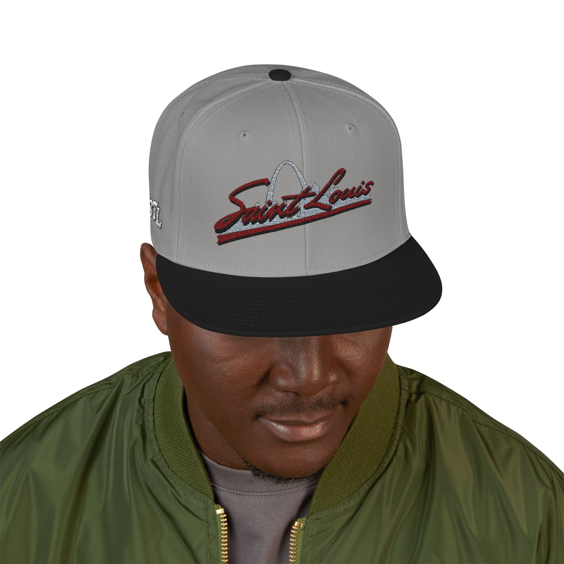 Embroidered Snapback-Full Front Saint Louis Logo Printify