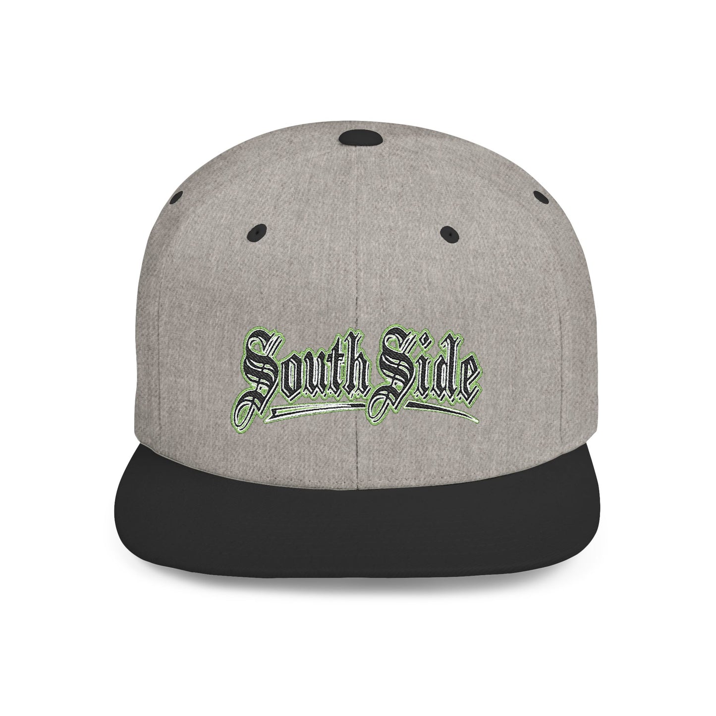 South Side Flat Bill Snapback Green outline Printify