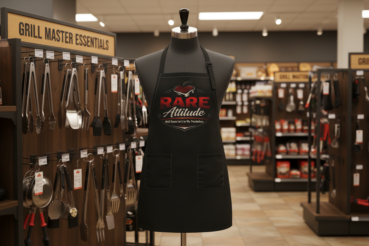 Rare Attitude Apron - "Rare Attitude" Graphic Chef Apron for Gamers & Fans