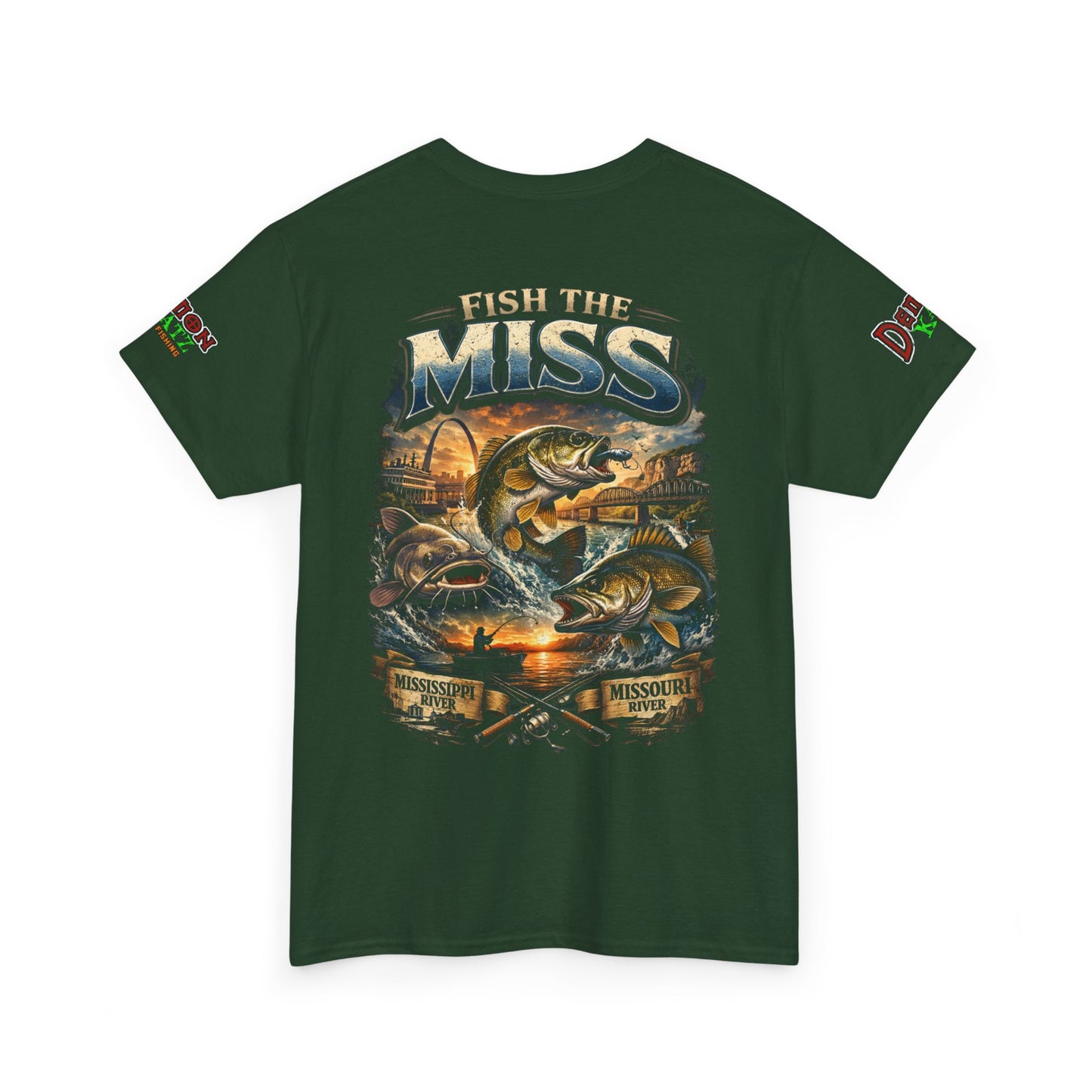 Fishing T‑Shirt - "Fish the Miss" Bass Fishing Graphic Tee (Front & Back Print)