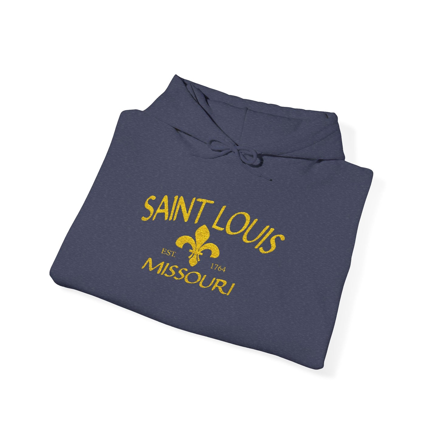 Embroidered Hoodie-Saint Louis Missouri (Yellow Lettering) Printify