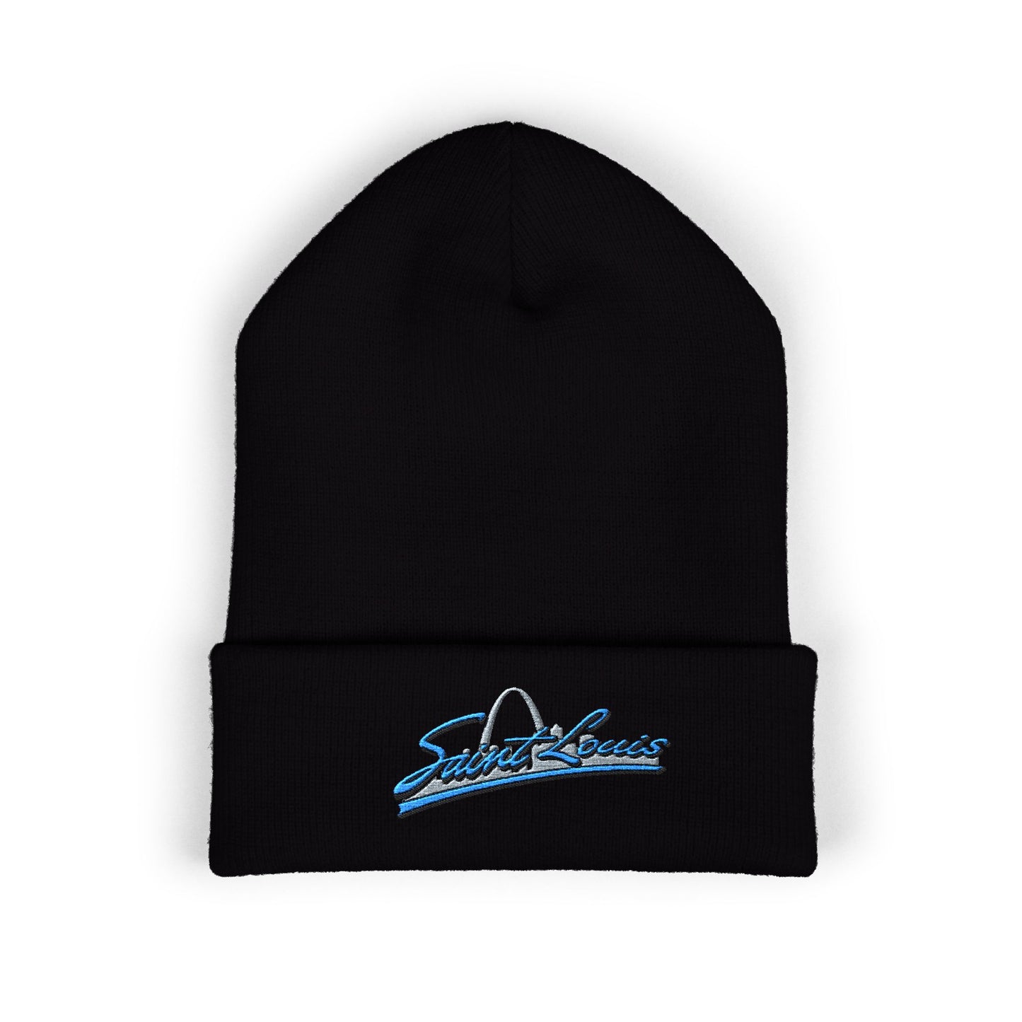 Embroidered Beanie- Saint Louis Blue lettering