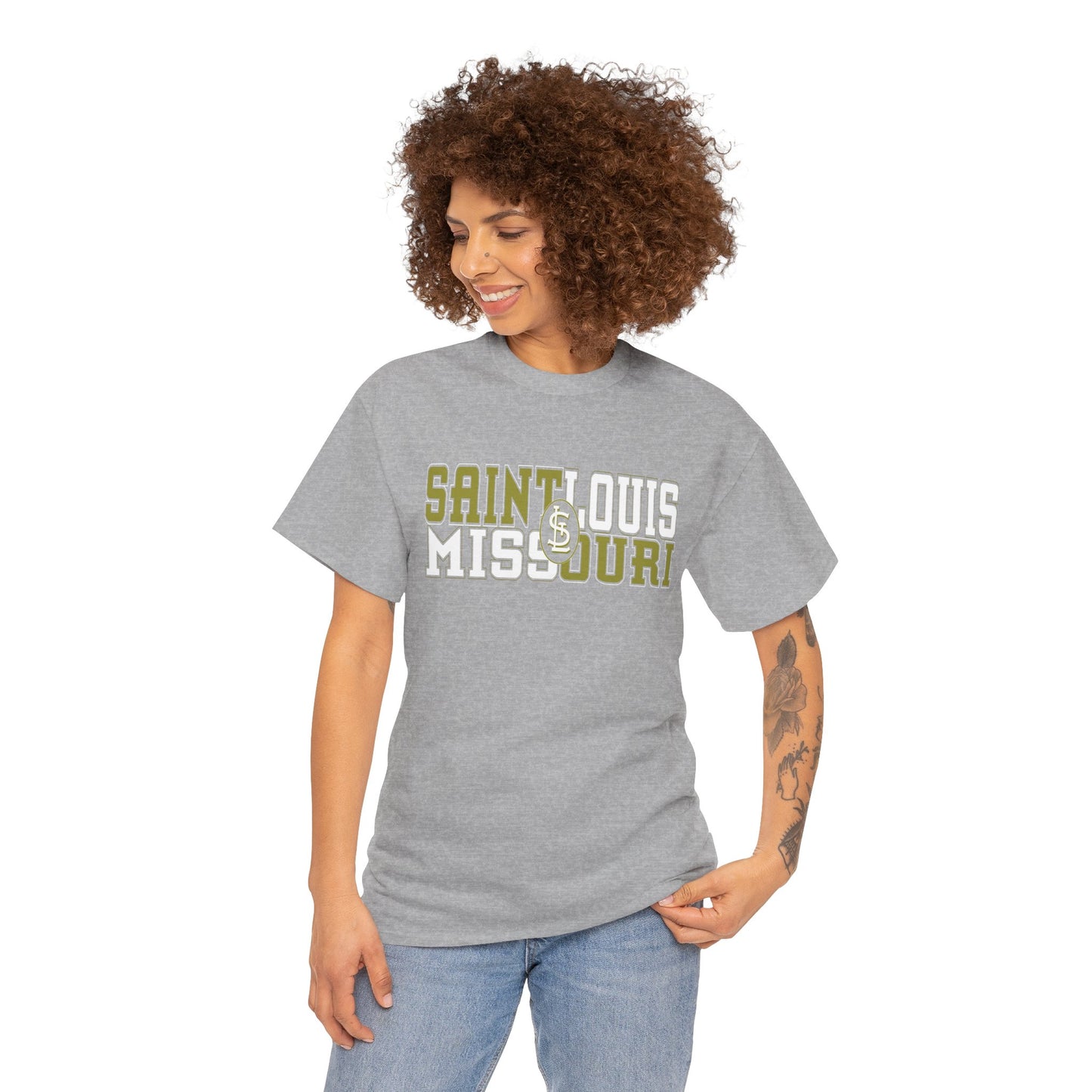 St Louis Missouri Gold & White Unisex Tee