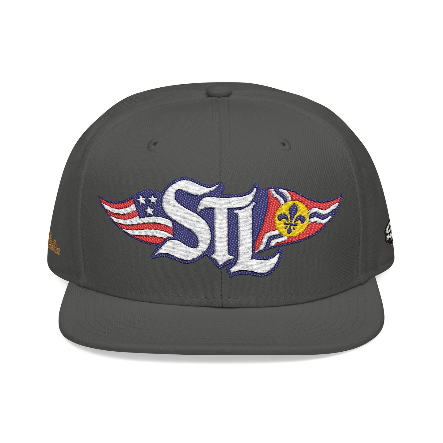 Otto 125‑978 STL Pride Embroidered Hat – Saint Louis Flag, American Flag & Gold Skyline