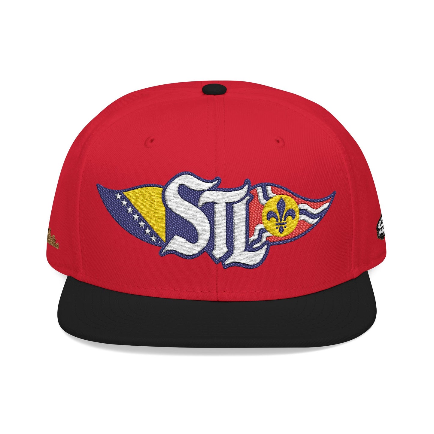 Embroidered Snapback Hat — Saint Louis-Bosnia flag Logo
