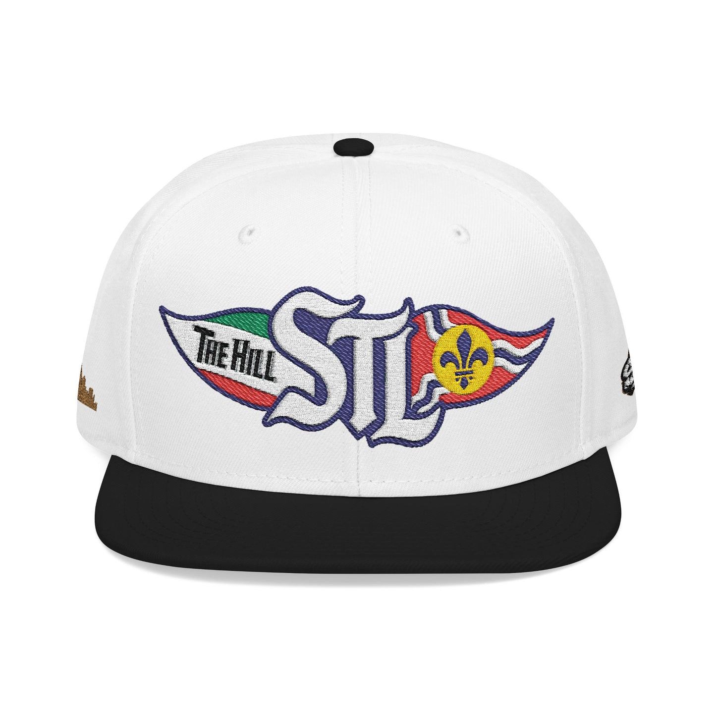 Embroidered Snapback Hat — STL Logo with The Hill Flag  and Saint Louis Flag