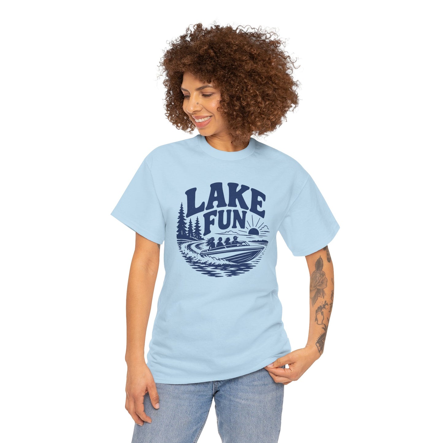 Lake Fun Boat T-Shirt — Vintage Lakeside Summer Tee