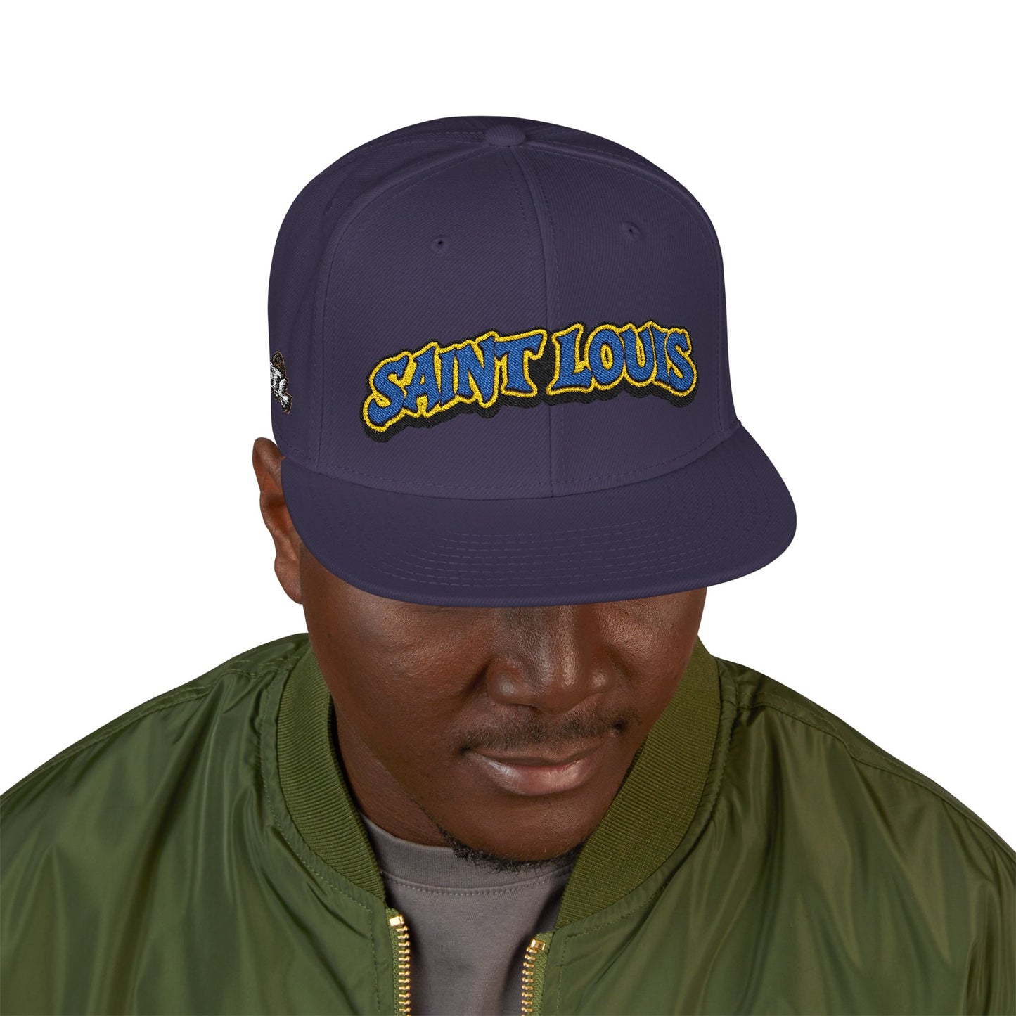 St. Louis Embroidered Snapback Hat — Retro Script Logo Cap
