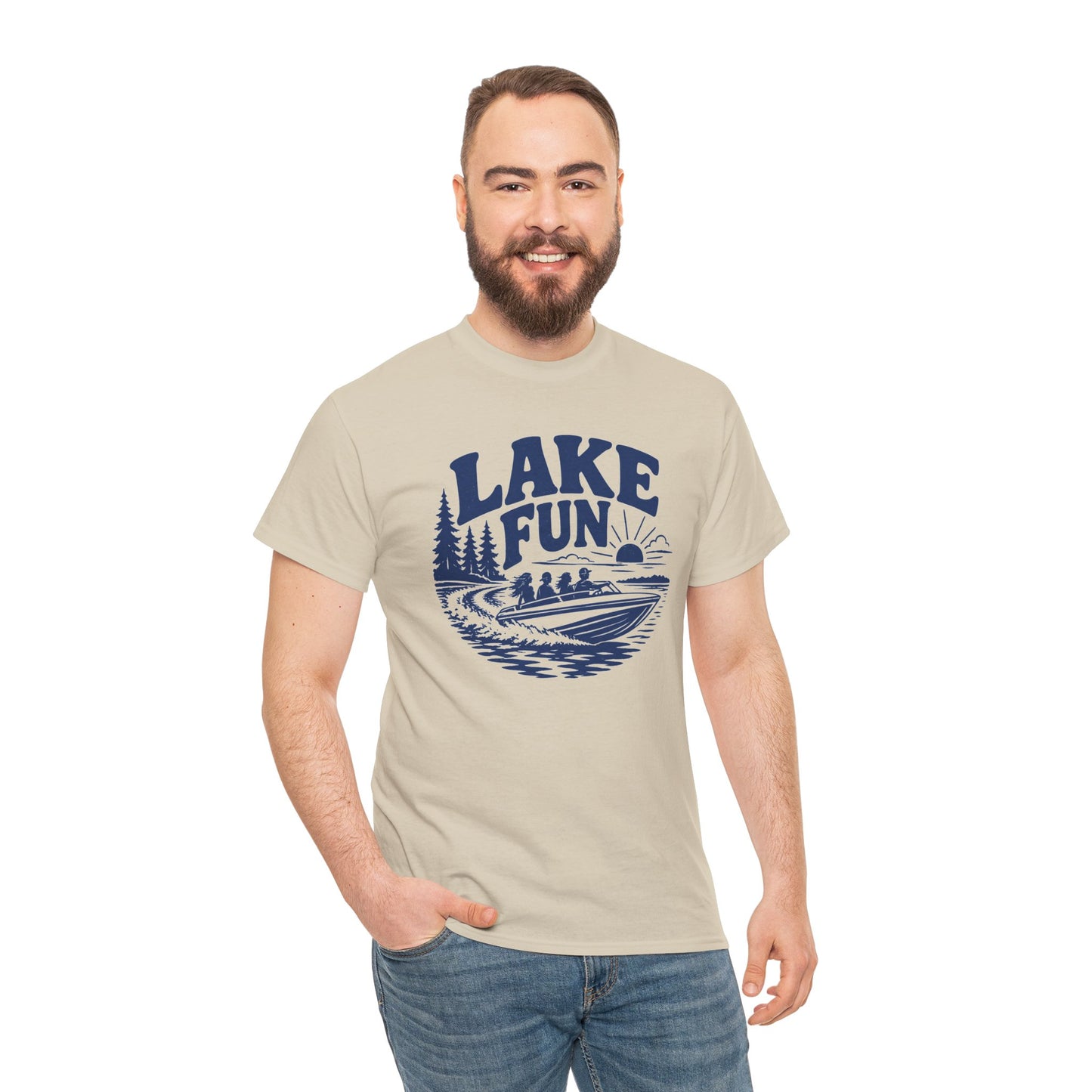 Lake Fun Boat T-Shirt — Vintage Lakeside Summer Tee