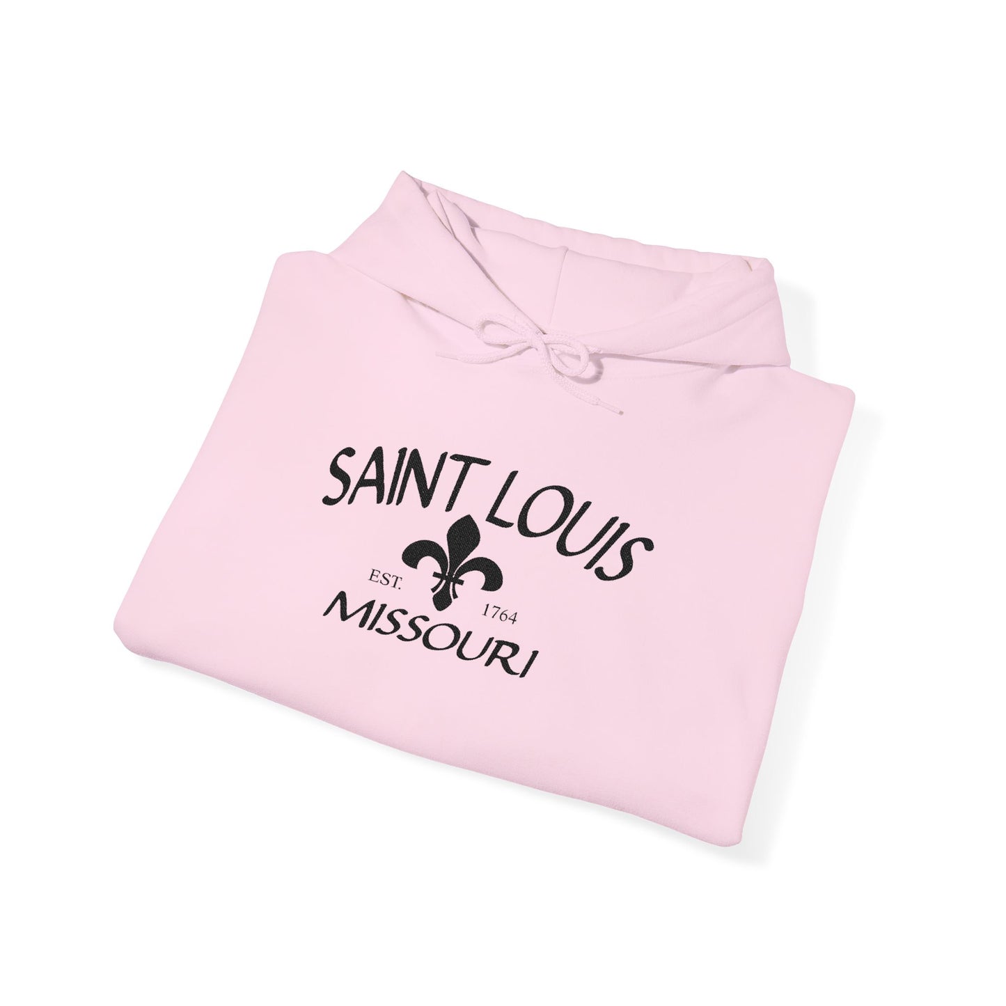 Saint Louis Missouri Embroidered Hoodie (Black Lettering)