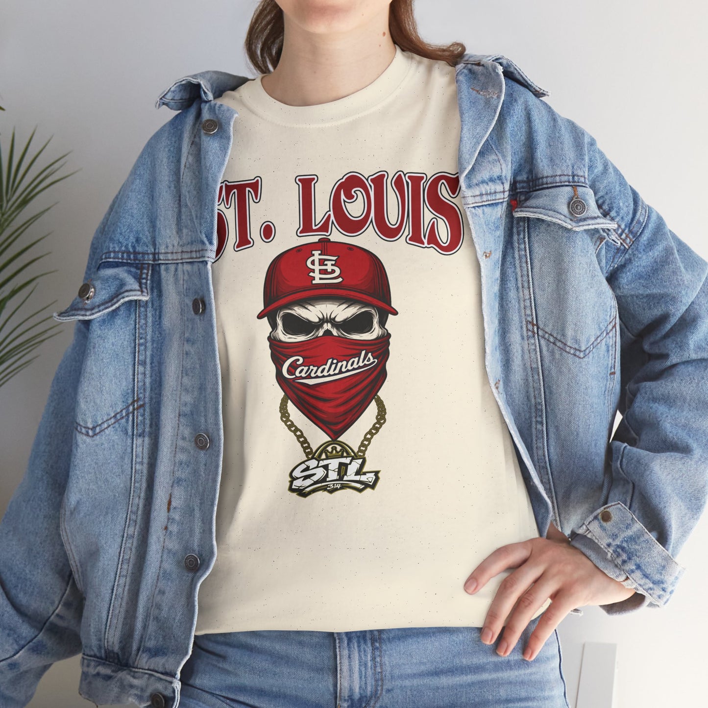 St. Louis Cardinals Masked Fan T-Shirt — STL Baseball Tee ⚠️ Contains AI-generated models