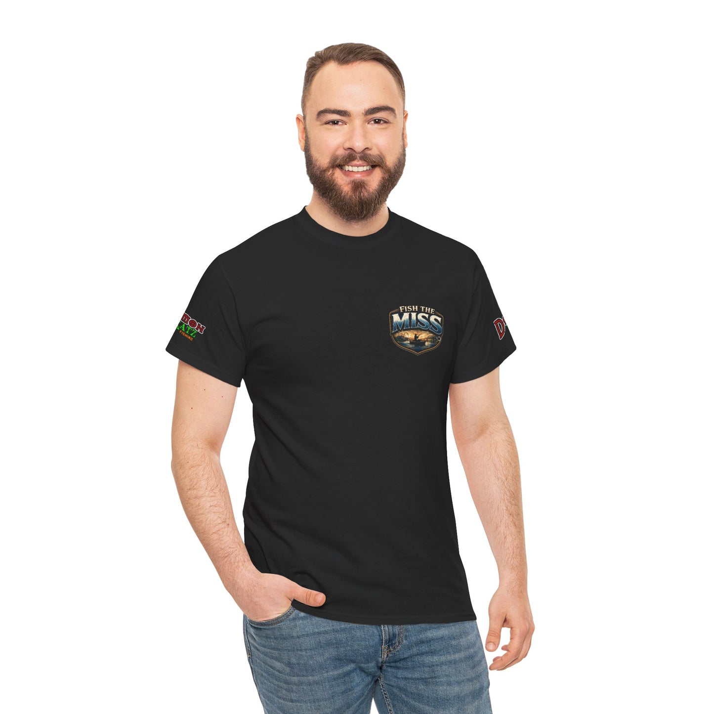 Fishing T‑Shirt - "Fish the Miss" Bass Fishing Graphic Tee (Front & Back Print)