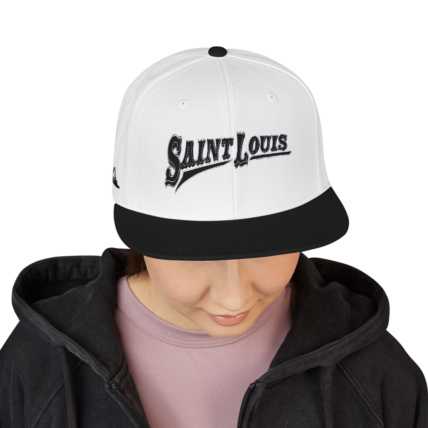 Saint Louis Flat Bill Snapback Cap with Skyline sides Printify