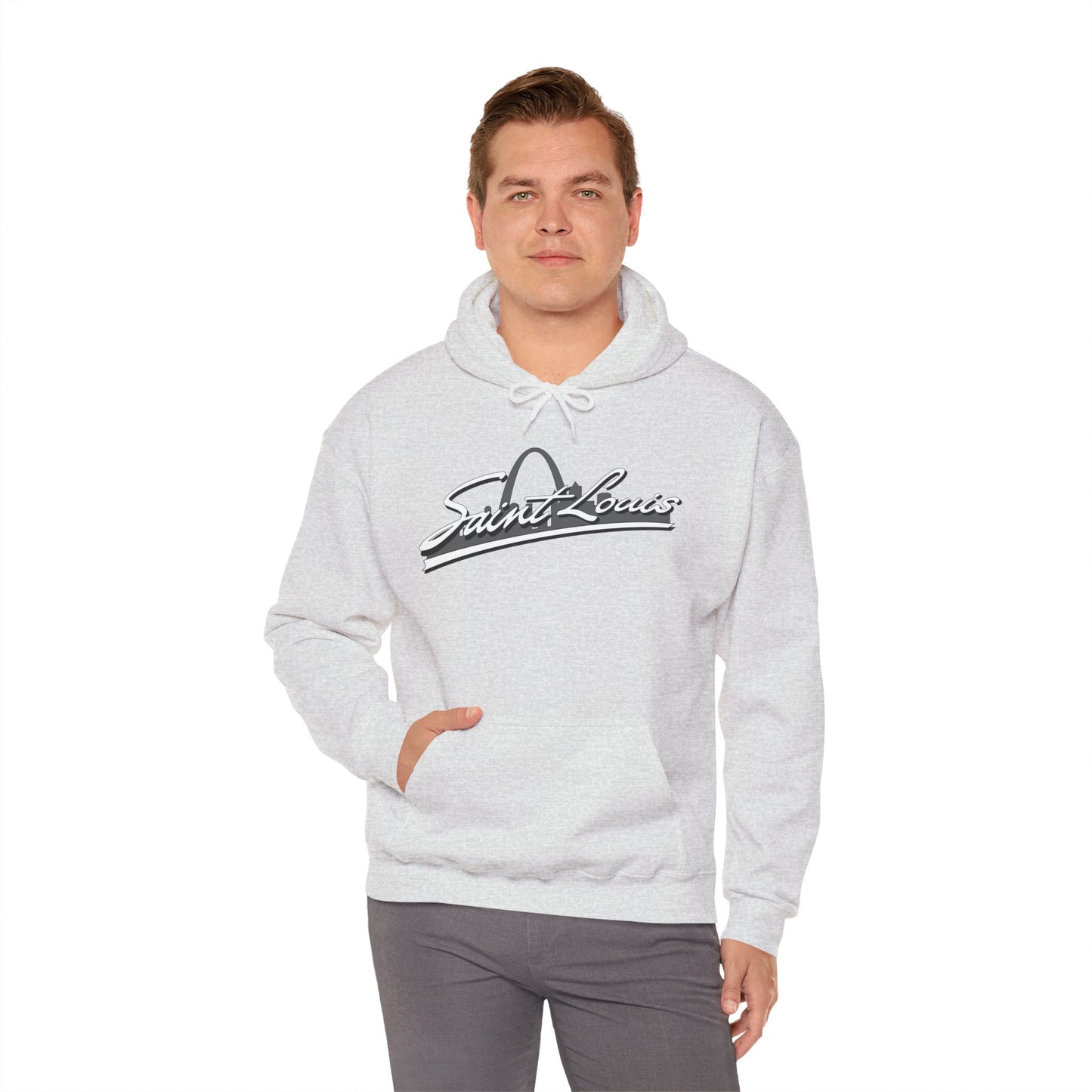 Saint Louis Graphic Hooded Sweatshirt Printify