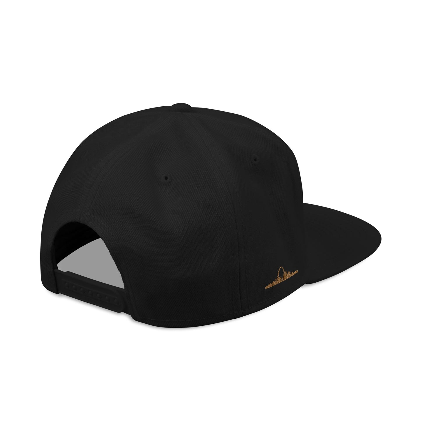 STL Embroidered Snapback Hat- Black & Orange Lettering Printify