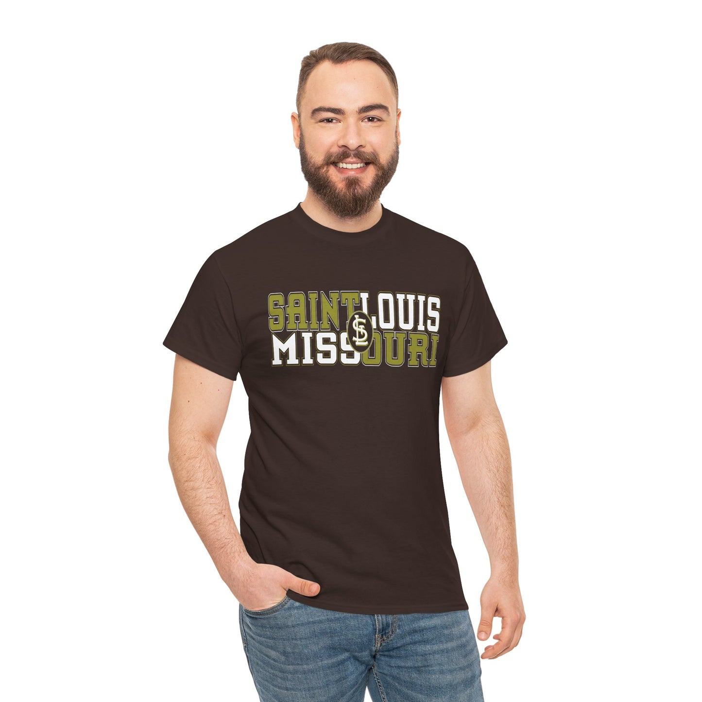 St Louis Missouri Gold & White Unisex Tee