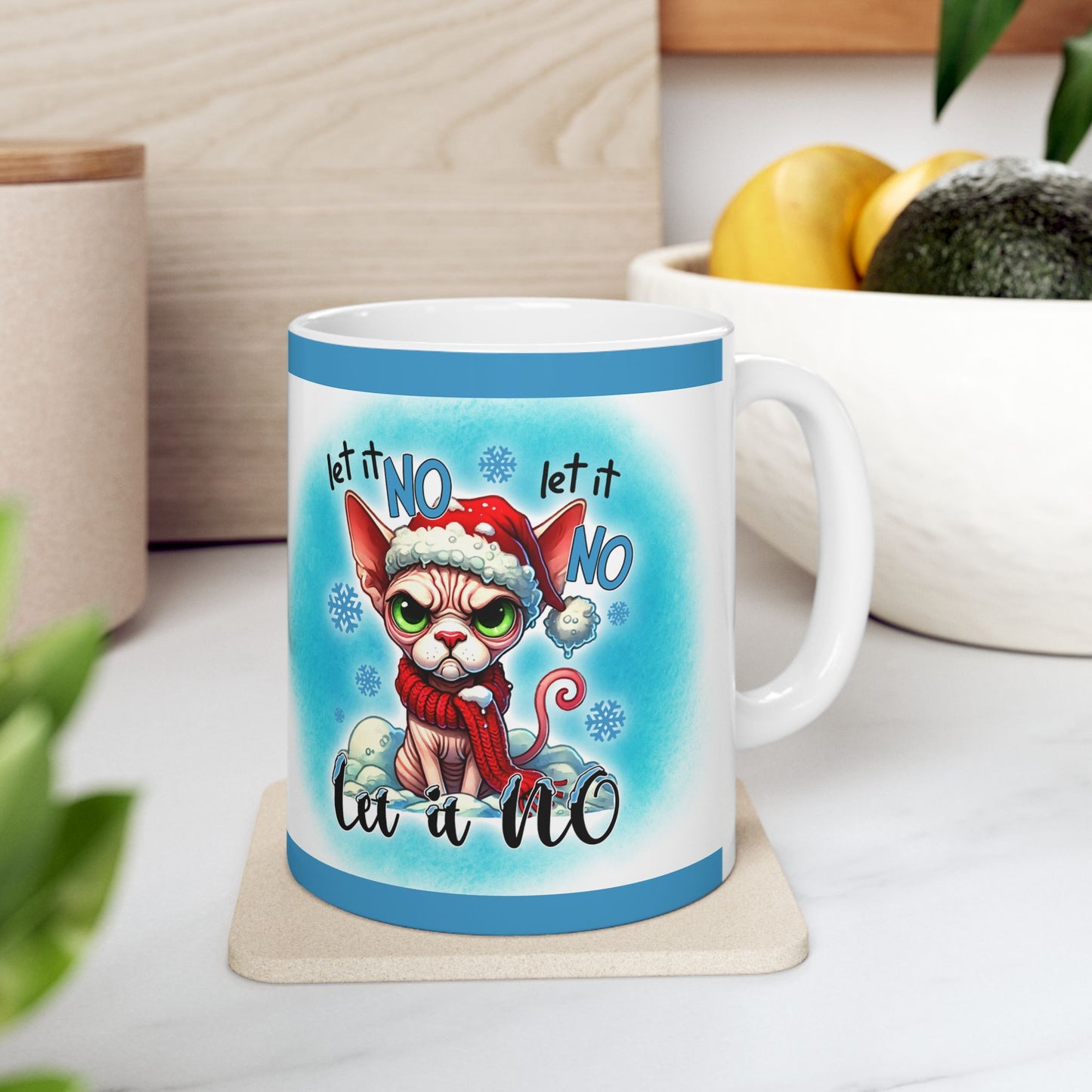 Ceramic Mug - Let it No Funny Cat Christmas Mug