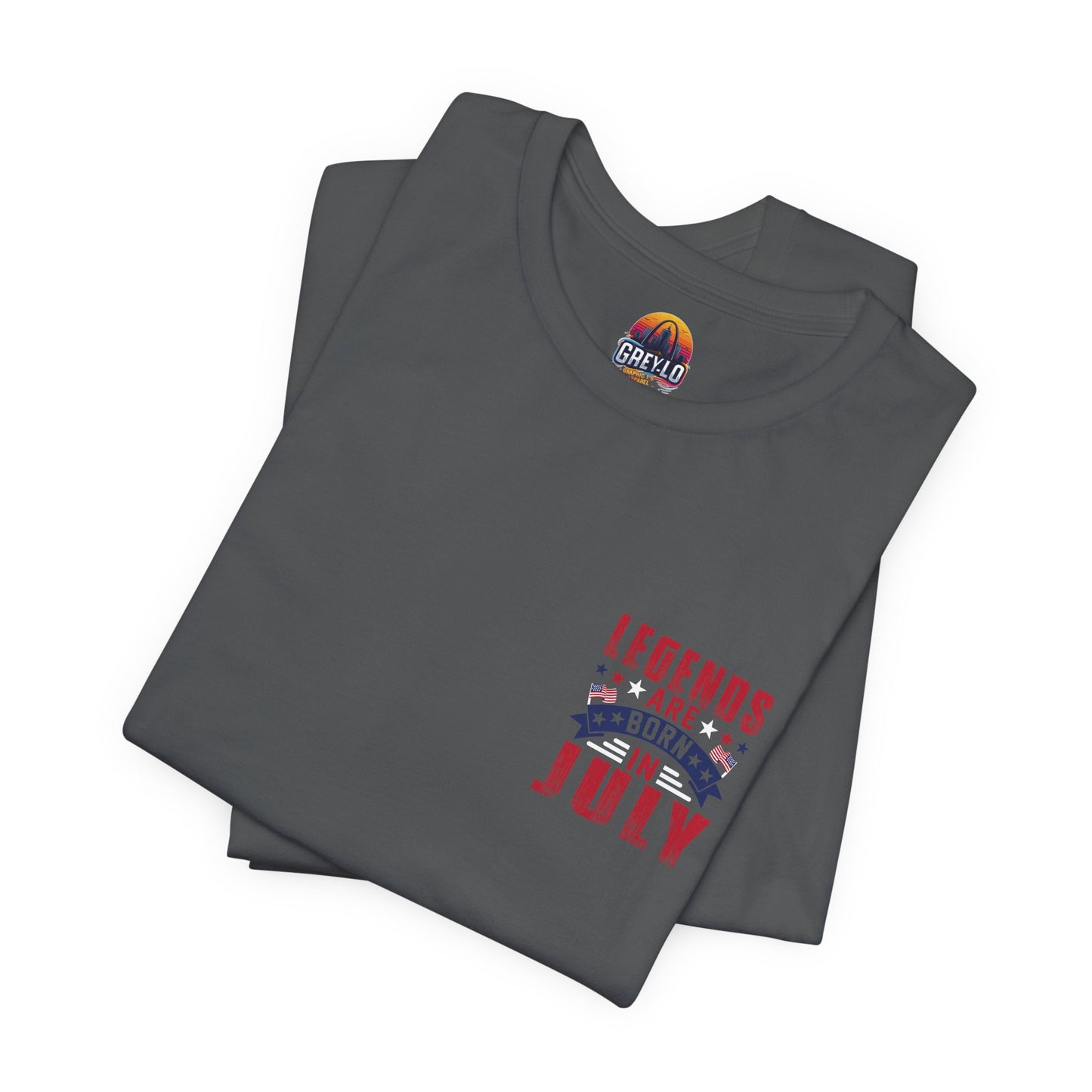Legends Are Born in July Unisex Jersey Short Sleeve Tee Printify