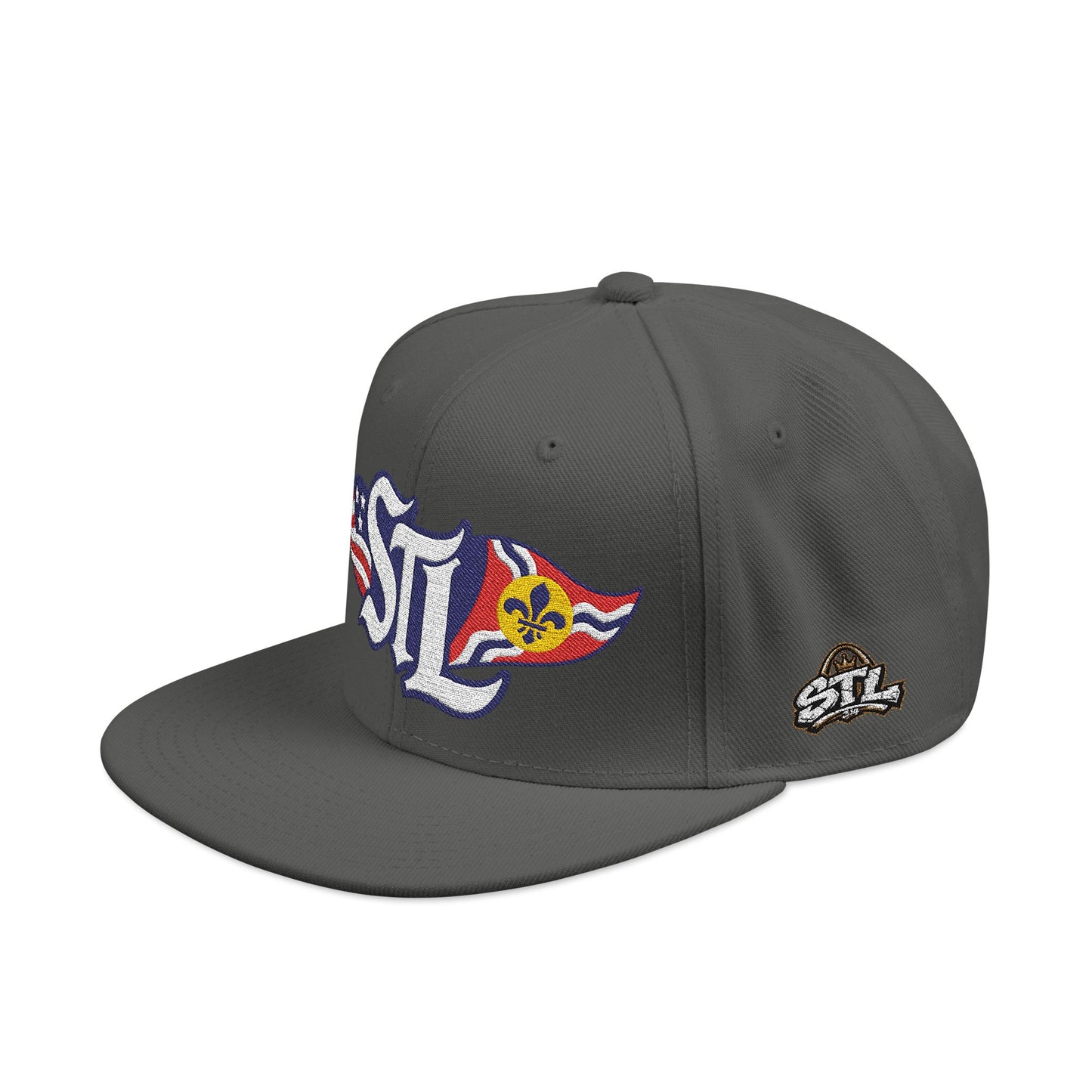 Otto 125‑978 STL Pride Embroidered Hat – Saint Louis Flag, American Flag & Gold Skyline