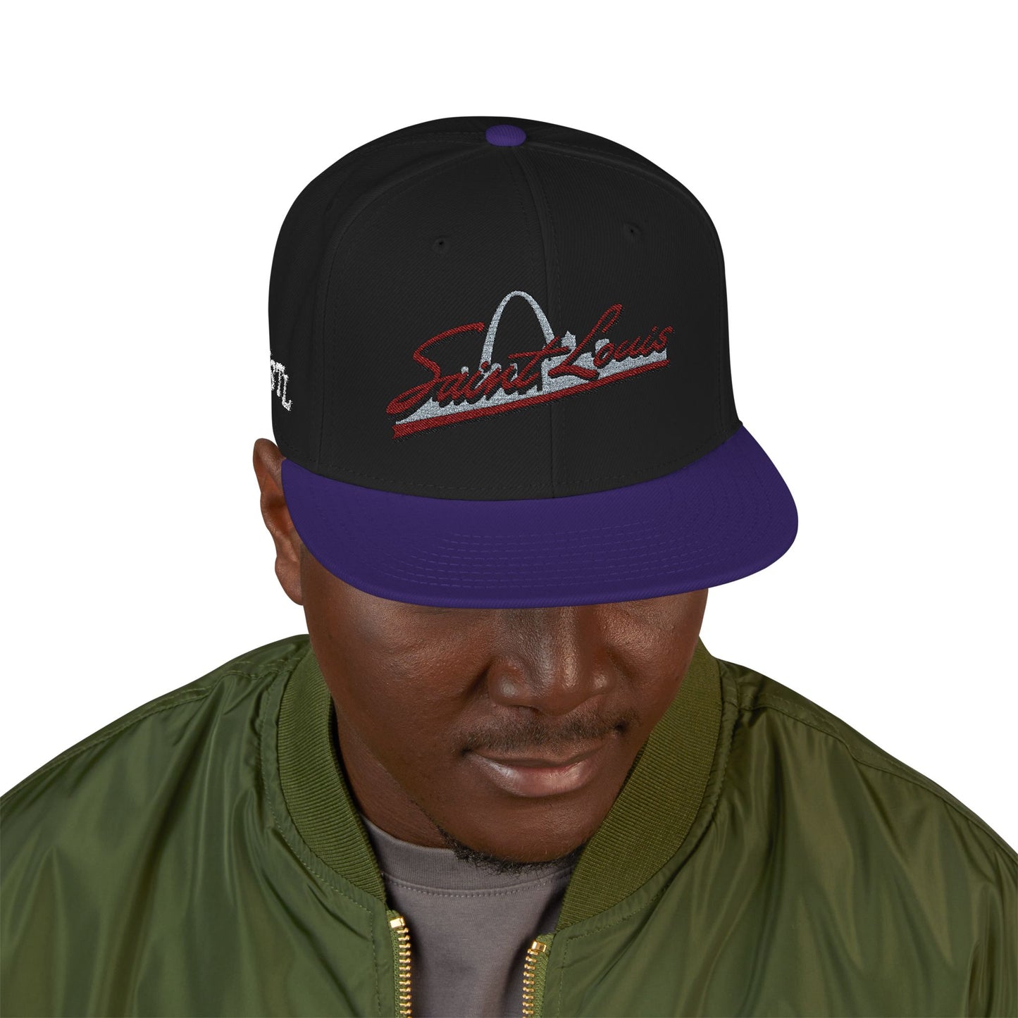 Embroidered Snapback-Full Front Saint Louis Logo Printify