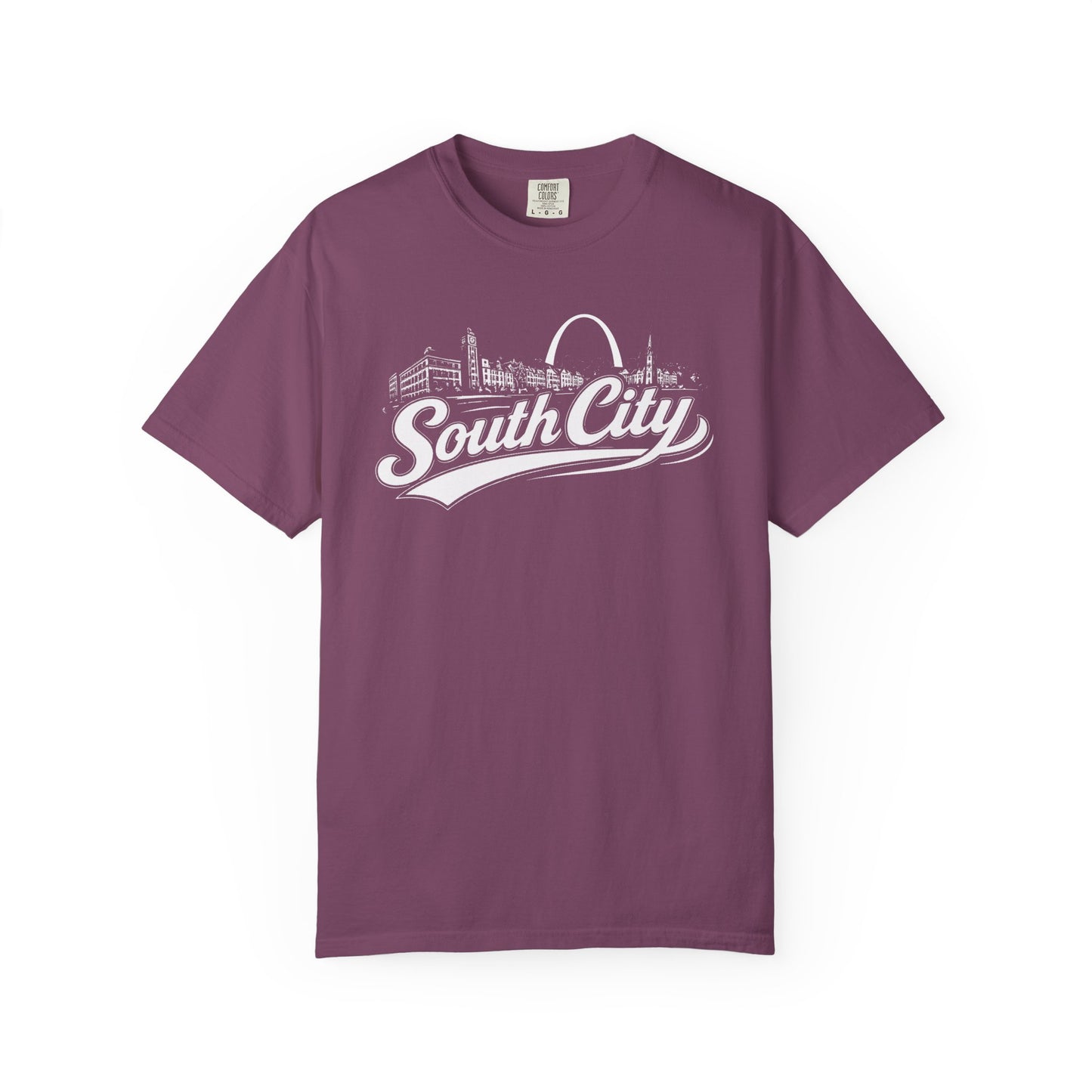 South City St. Louis Shirt Comfort Colors Tee | STL Arch Skyline Graphic | Vintage South City T‑Shirt | Saint Louis Neighborhood Apparel