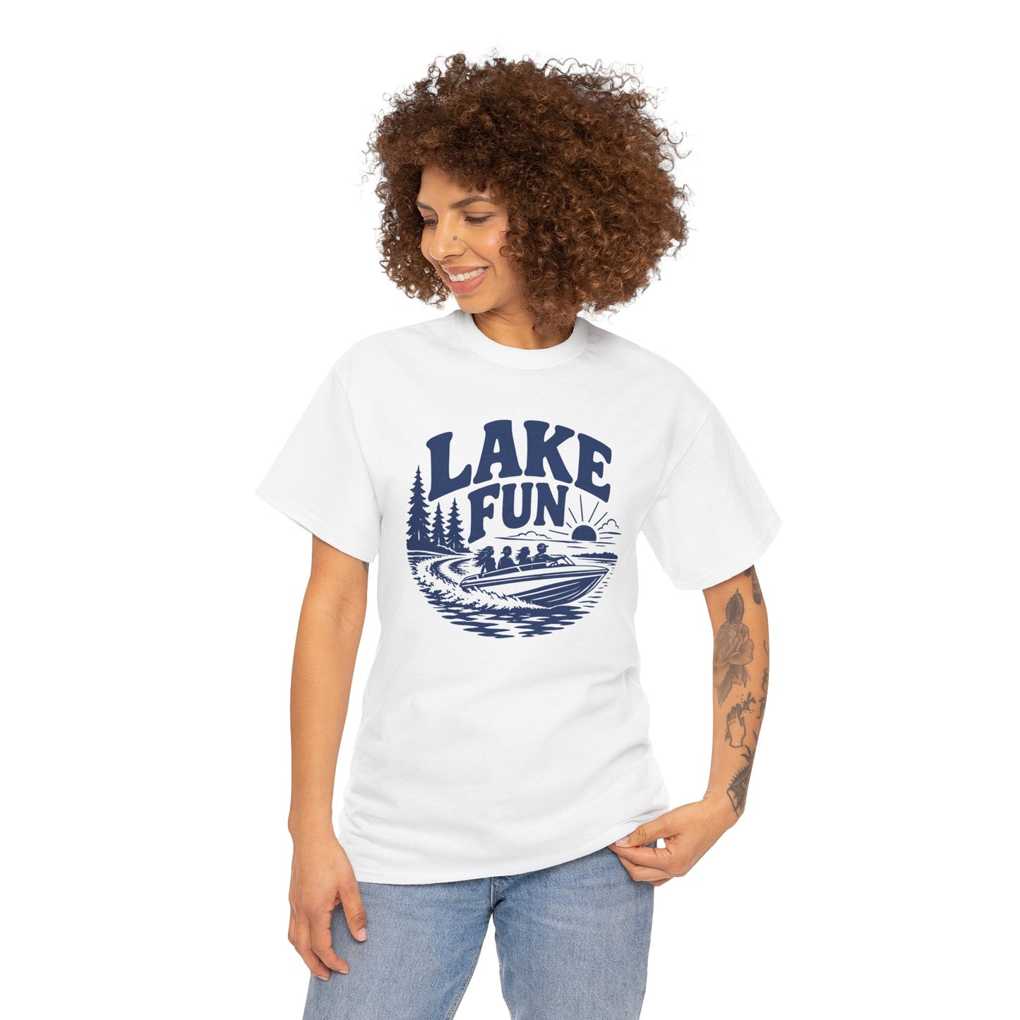 Lake Fun Boat T-Shirt — Vintage Lakeside Summer Tee