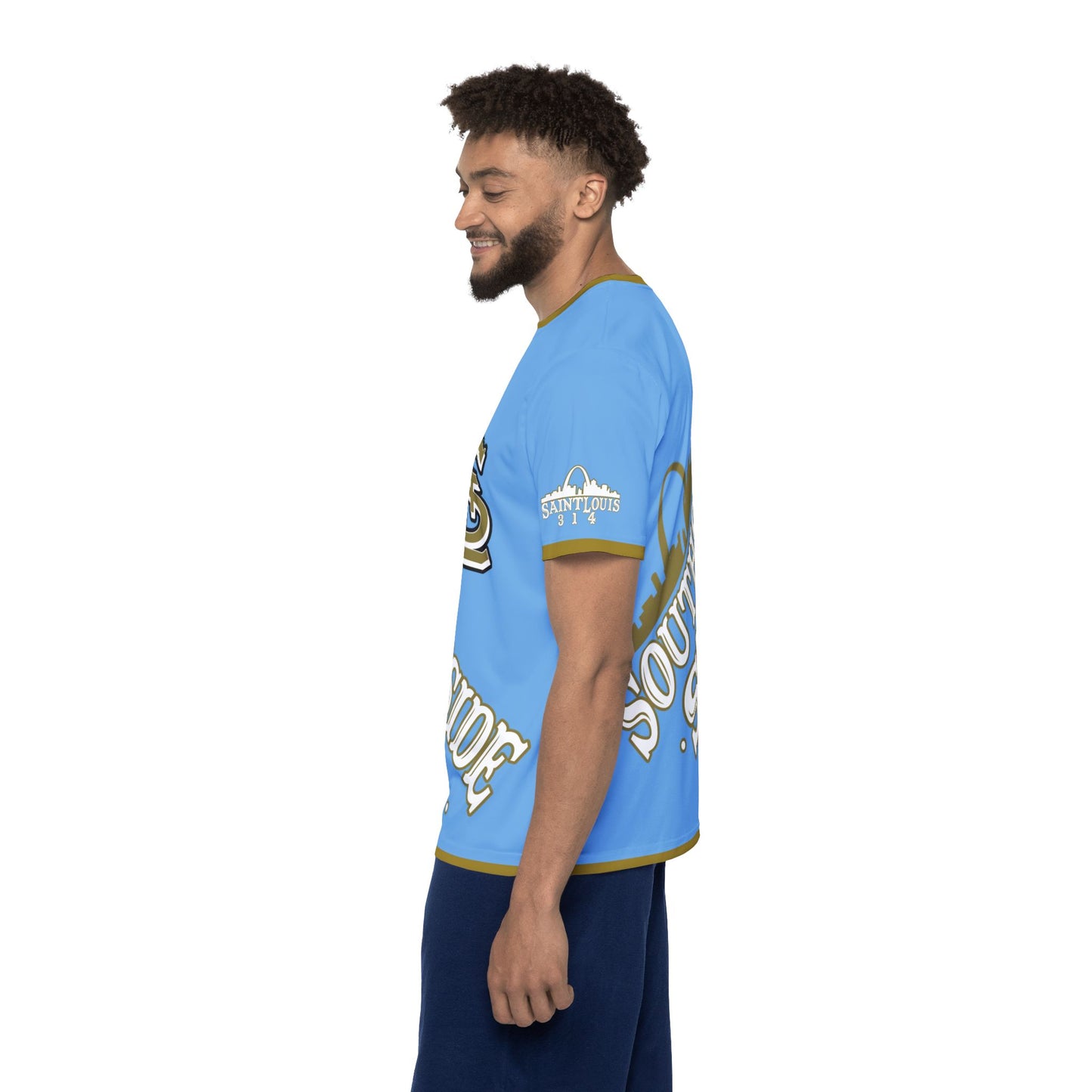 Southside STL All Over Print Sport Jersey (Light Blue)– Gold Skyline Edition