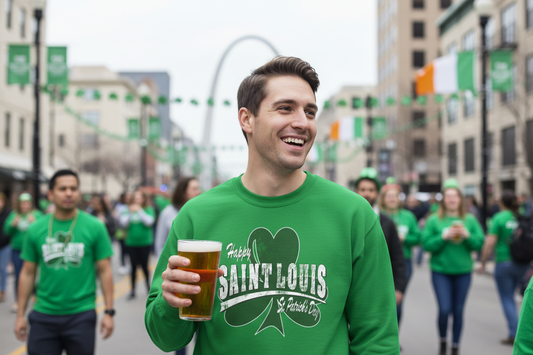 Saint Louis Shamrock Crewneck Sweatshirt — Retro St. Louis Pride Pullover