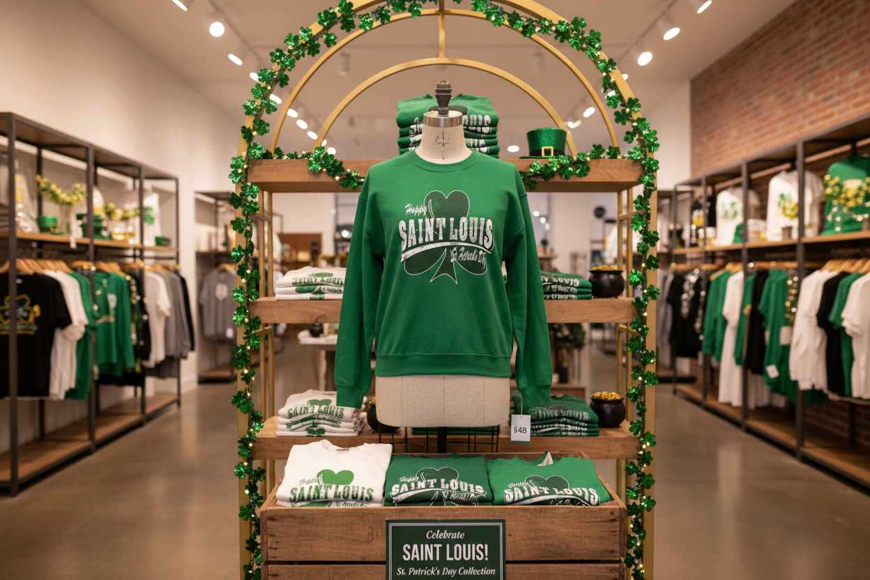 Saint Louis Shamrock Crewneck Sweatshirt — Retro St. Louis Pride Pullover