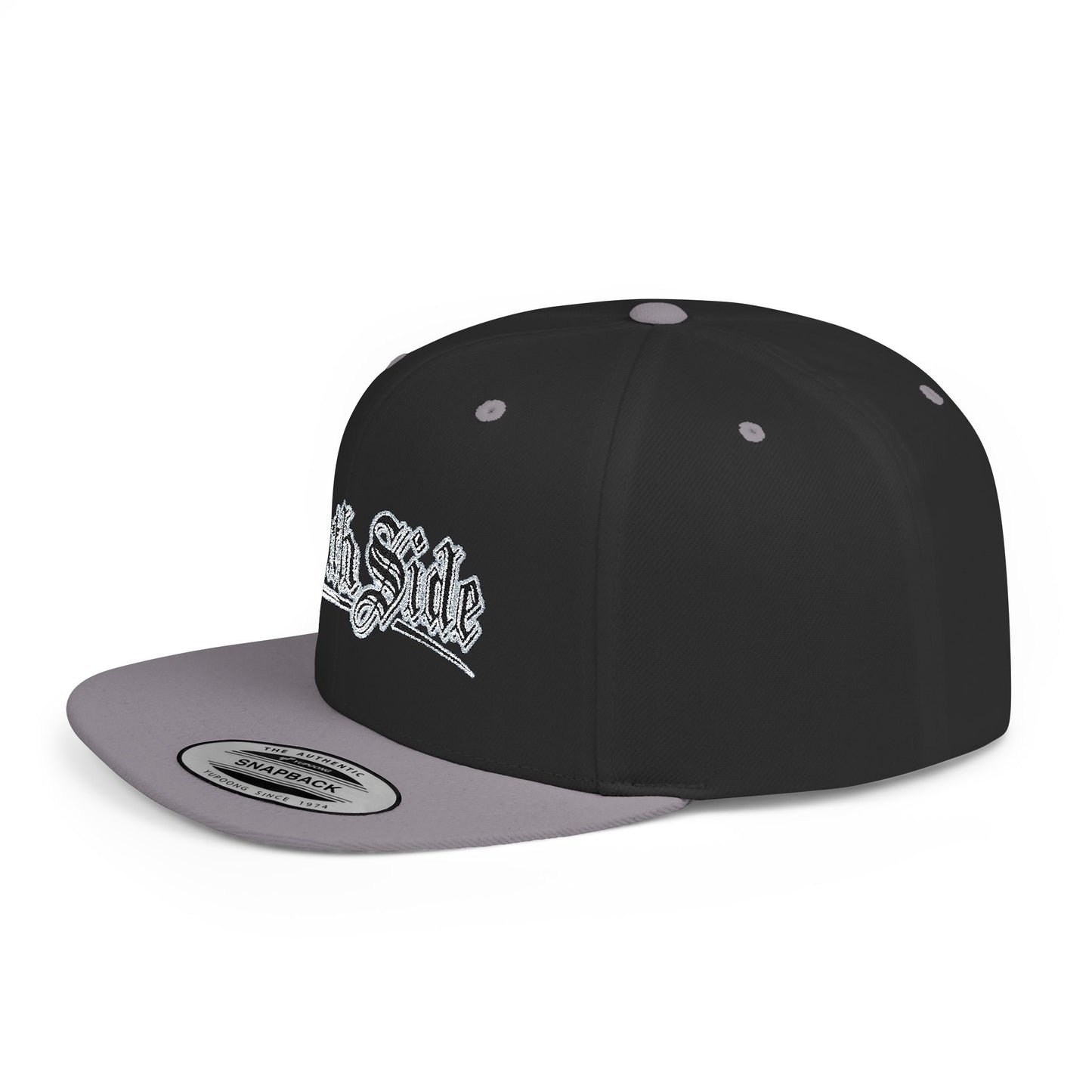 South Side Flat Bill Snapback blue outline Printify