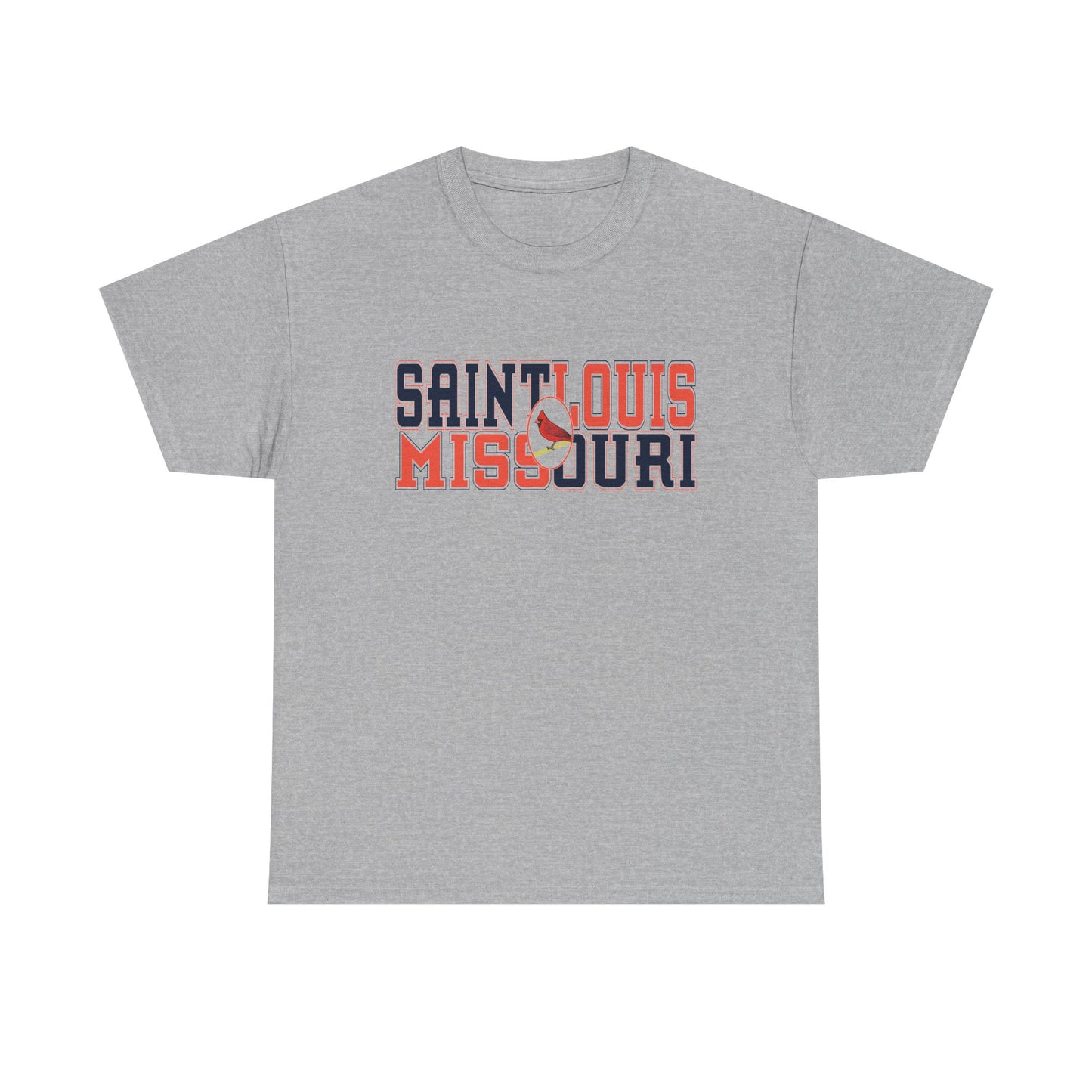 Saint Louis Tee in Red and Blue Lettering